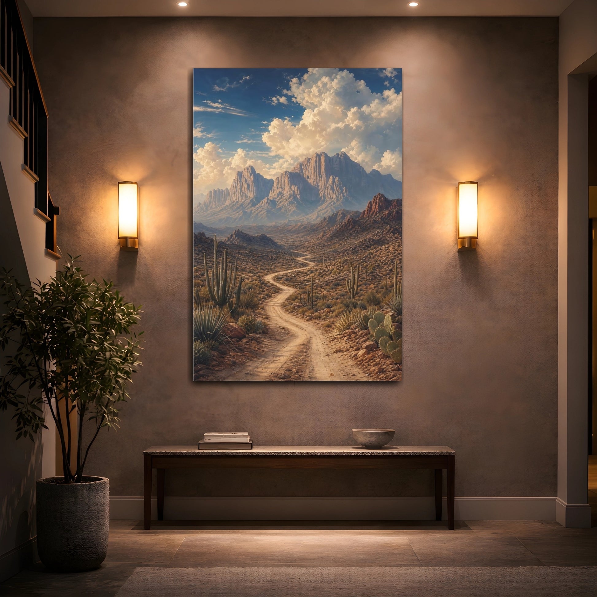 Mockup 2. Nature Desert Landscape Desert Landscape shown as stretched canvas wall art