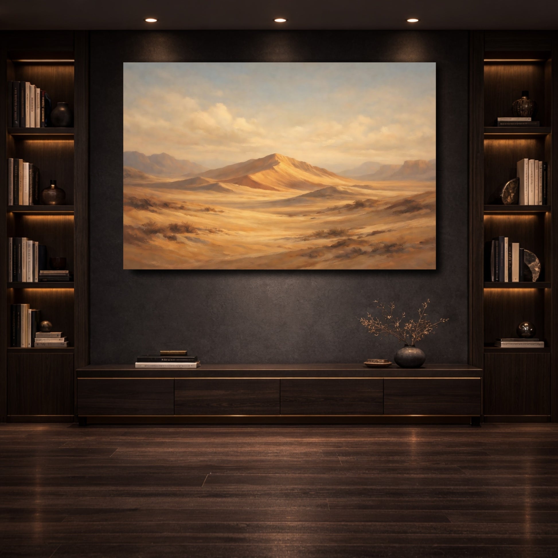 Mockup 3. Nature Desert Landscape Desert Landscape shown as stretched canvas wall art