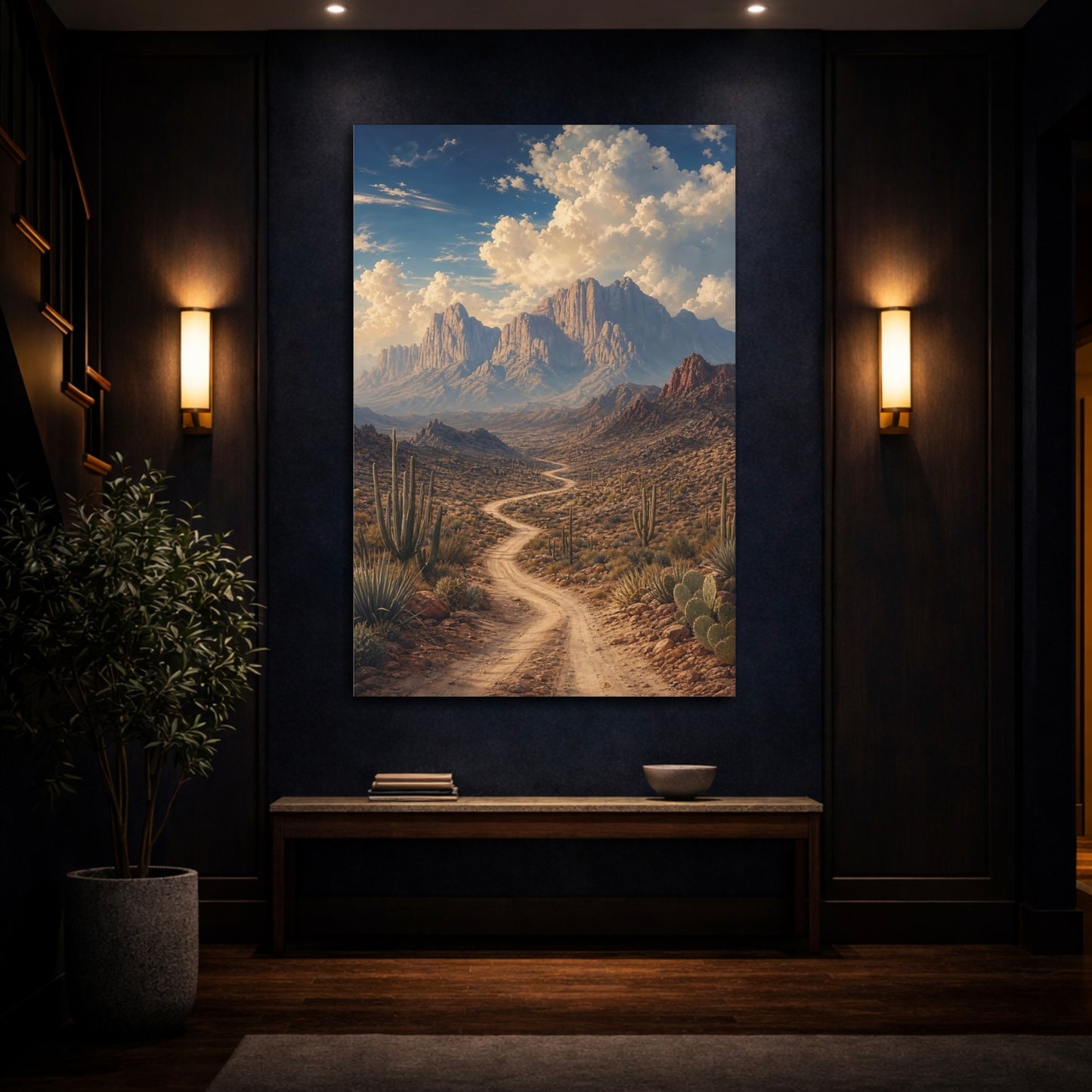 Mockup 4. Nature Desert Landscape Desert Landscape shown as stretched canvas wall art