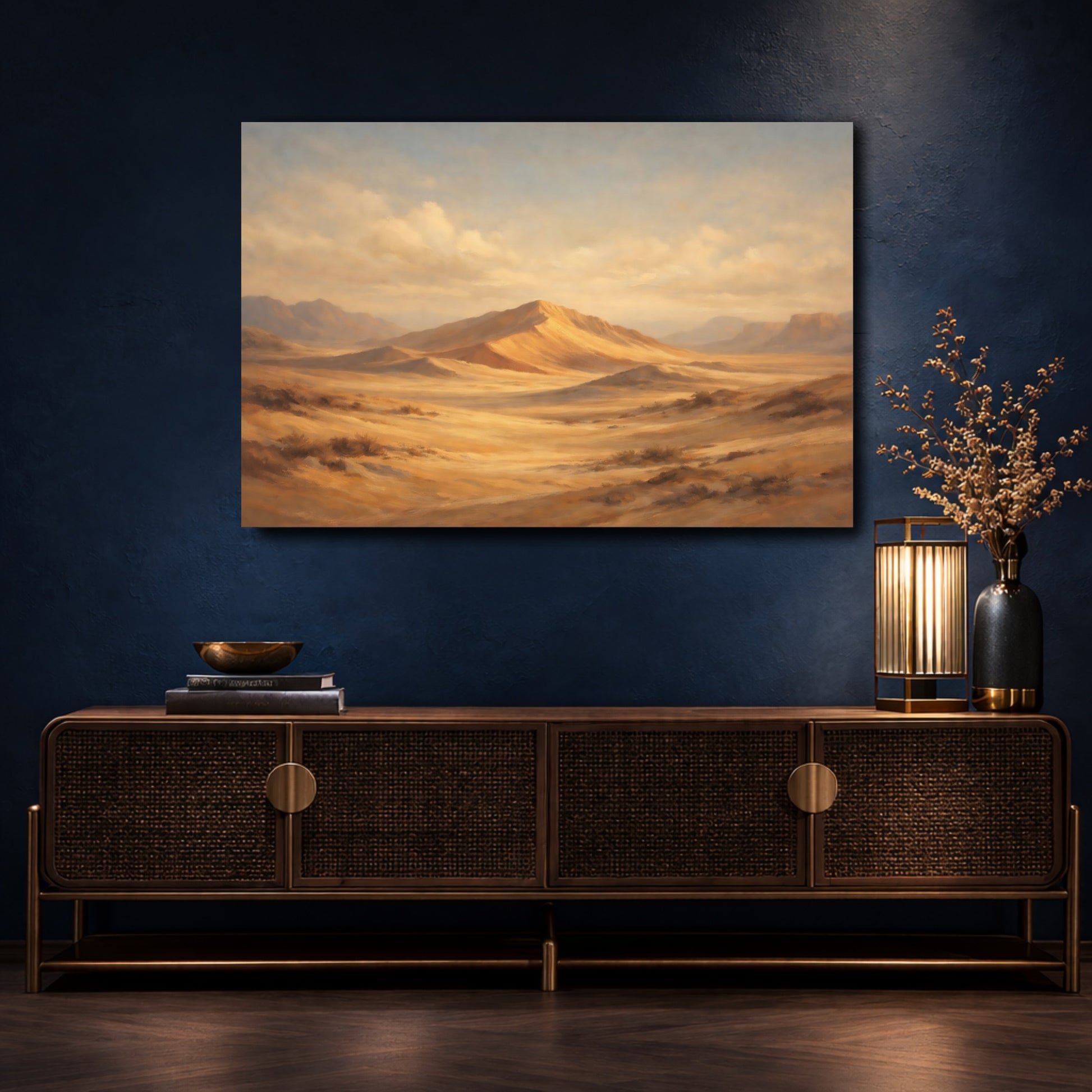 Mockup 4. Nature Desert Landscape Desert Landscape shown as stretched canvas wall art