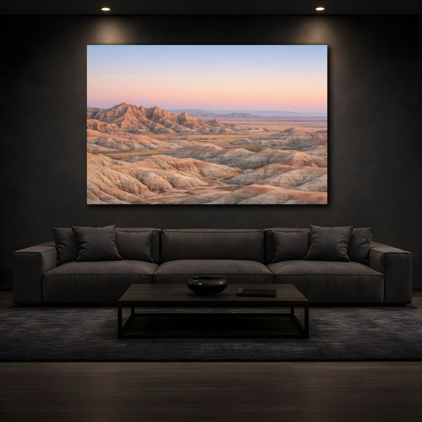 Mockup 2. Nature Desert Landscape Desert Landscape Sunset shown as stretched canvas wall art
