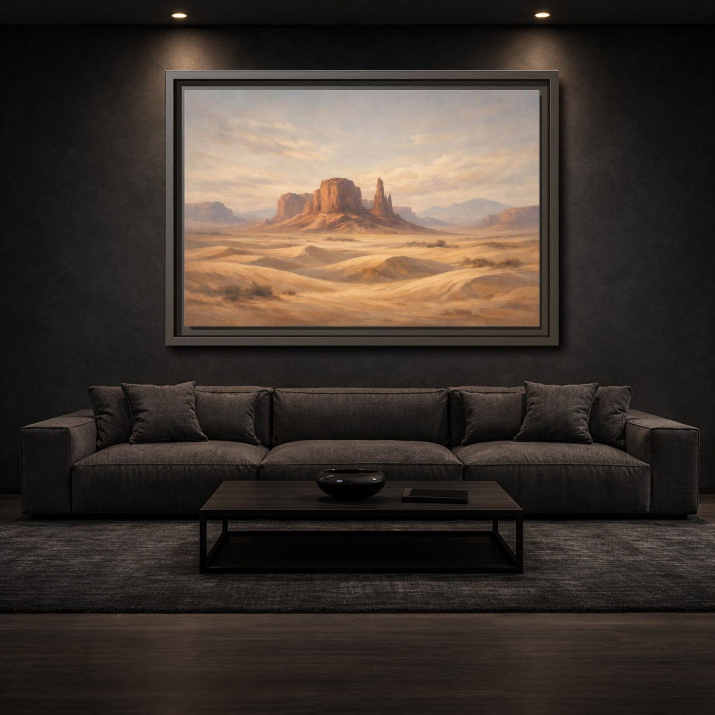 Mockup 2. Nature Desert Landscape Desert Landscape Warm Tones shown as stretched canvas wall art