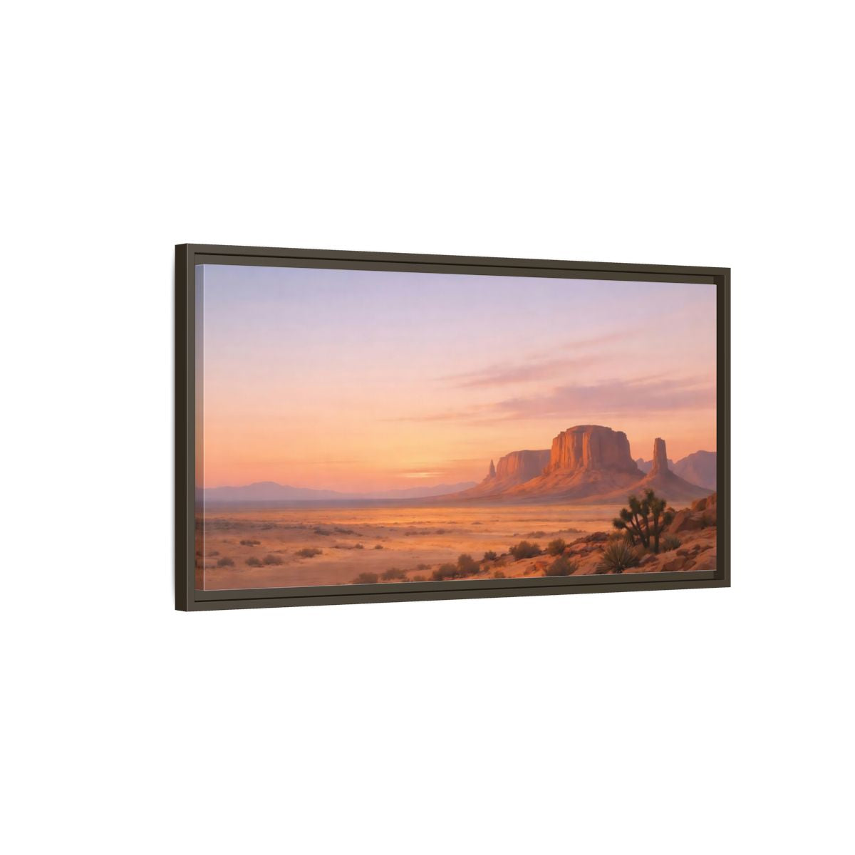 Main Mockup. Nature Desert Landscape Desert Sunset shown as stretched canvas wall art