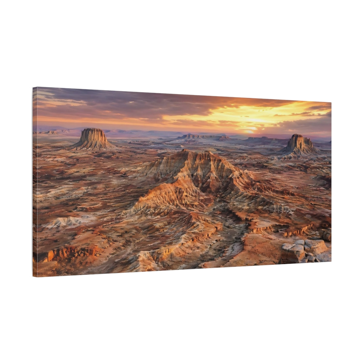 Main Mockup. Nature Desert Landscape Desert Sunset shown as stretched canvas wall art