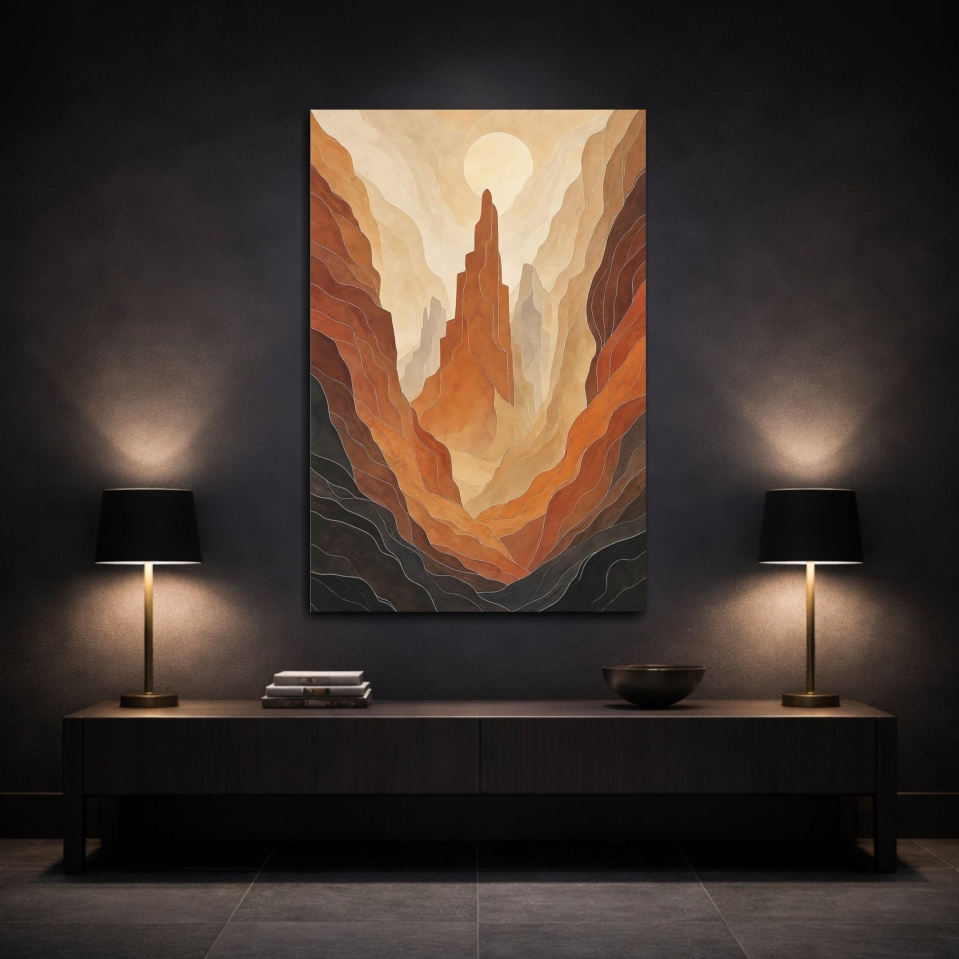Nature Desert Landscape Earth Tones Canvas Wall Art Print – Living Room Decor, Above Sofa - YesArtYes