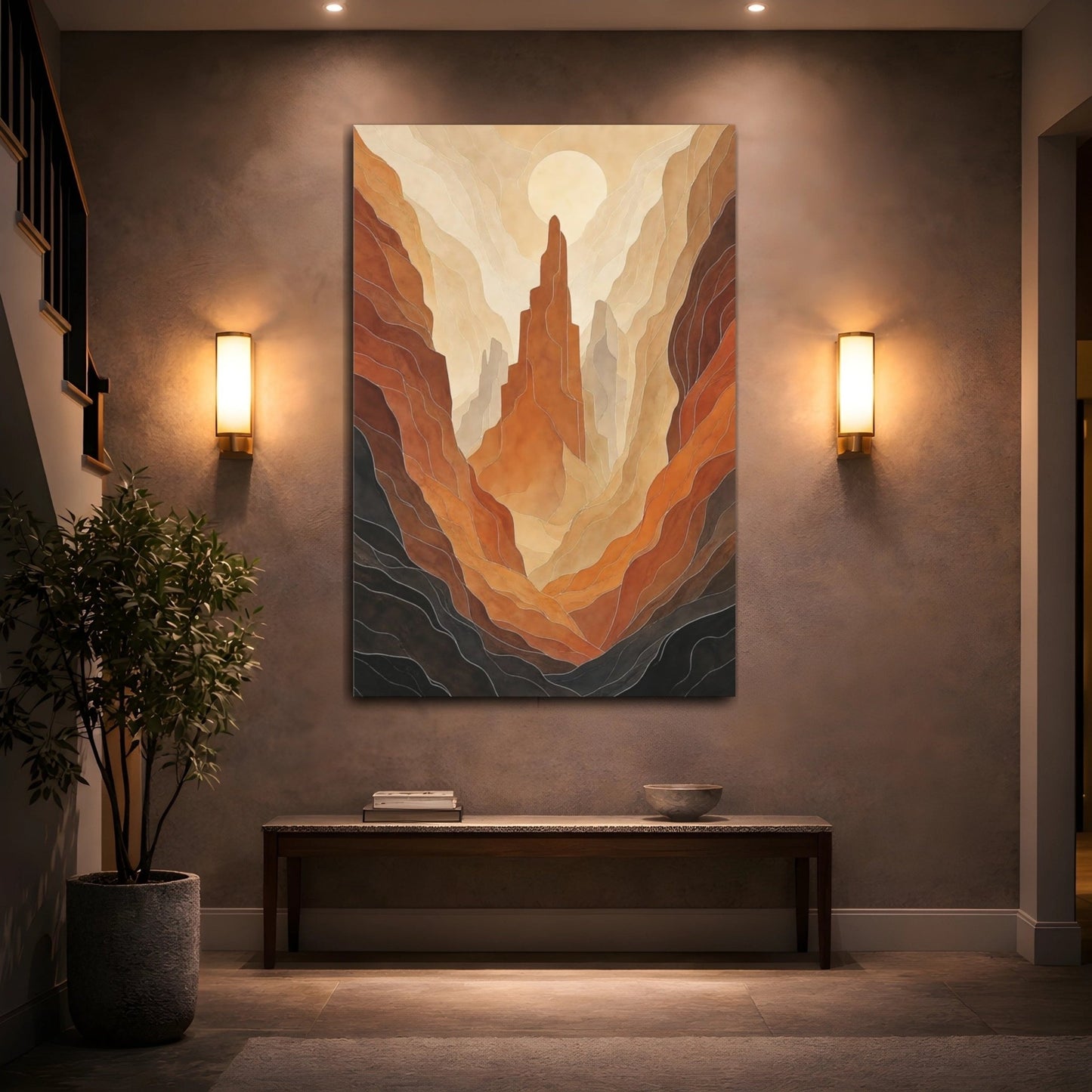 Nature Desert Landscape Earth Tones Canvas Wall Art Print – Living Room Decor, Above Sofa - YesArtYes