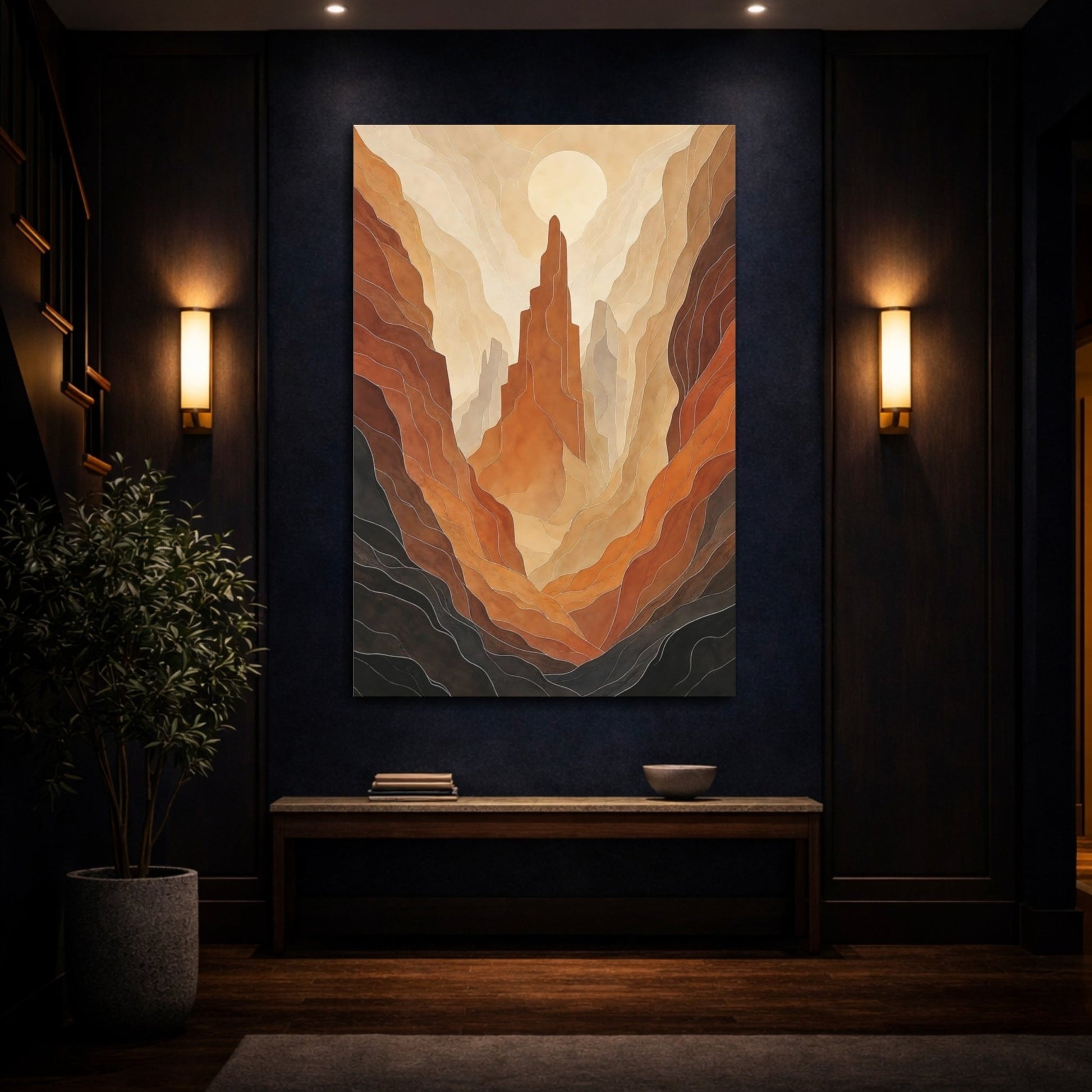 Nature Desert Landscape Earth Tones Canvas Wall Art Print – Living Room Decor, Above Sofa - YesArtYes