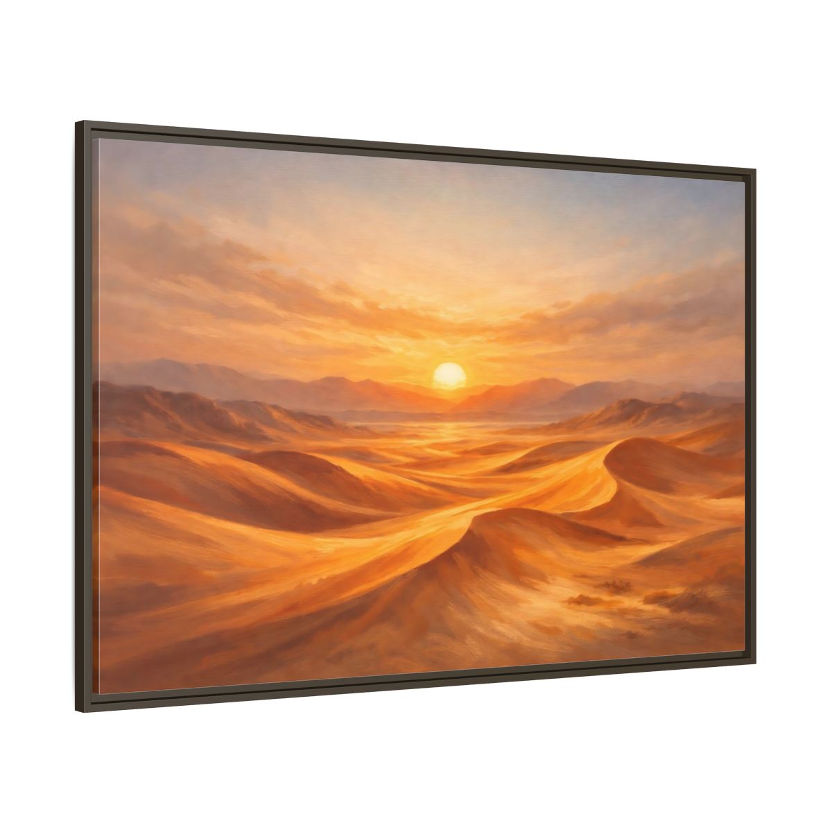 Main Mockup. Nature Desert Landscape Golden Desert shown as stretched canvas wall art