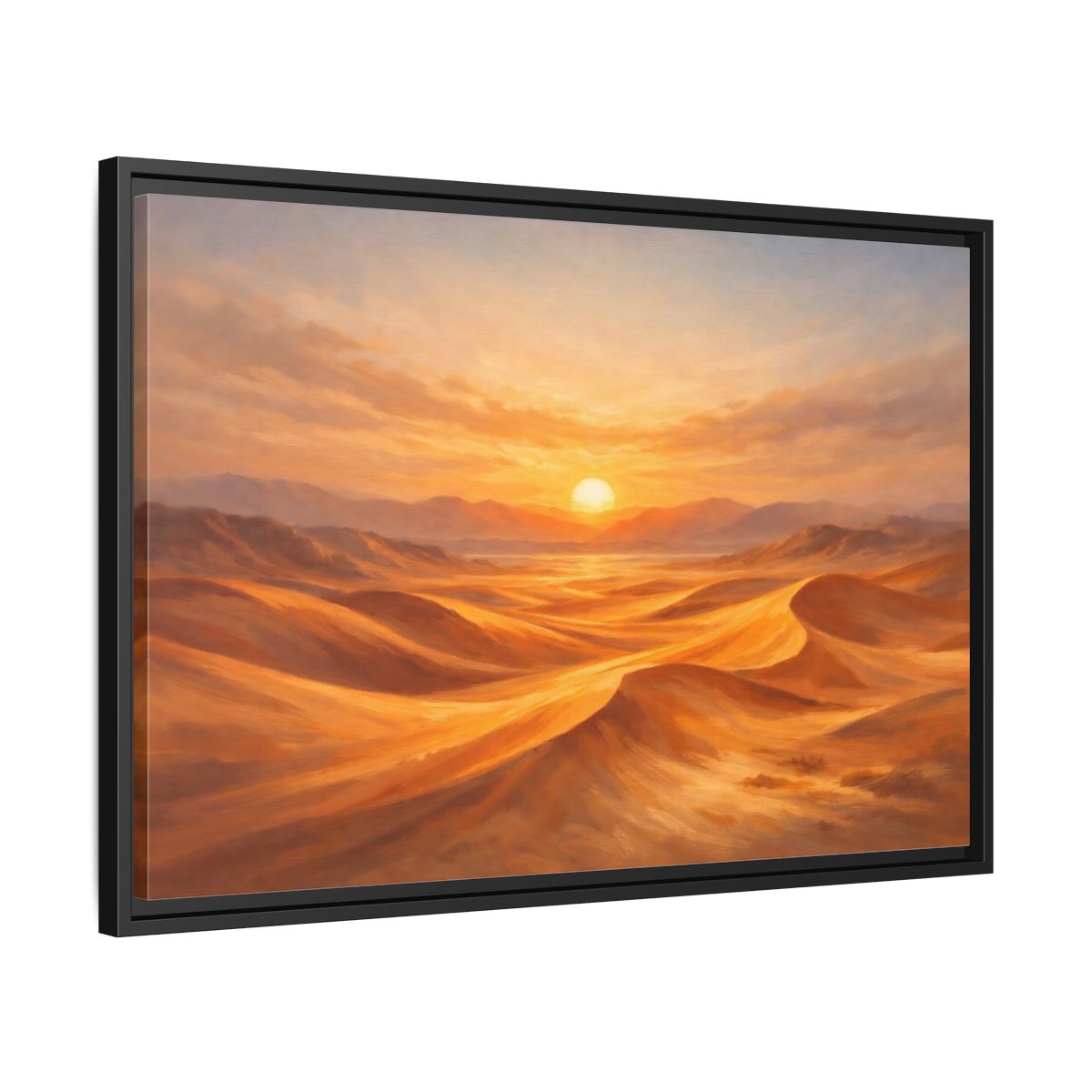 Side Mockup 14. Nature Desert Landscape Golden Desert shown as stretched canvas wall art