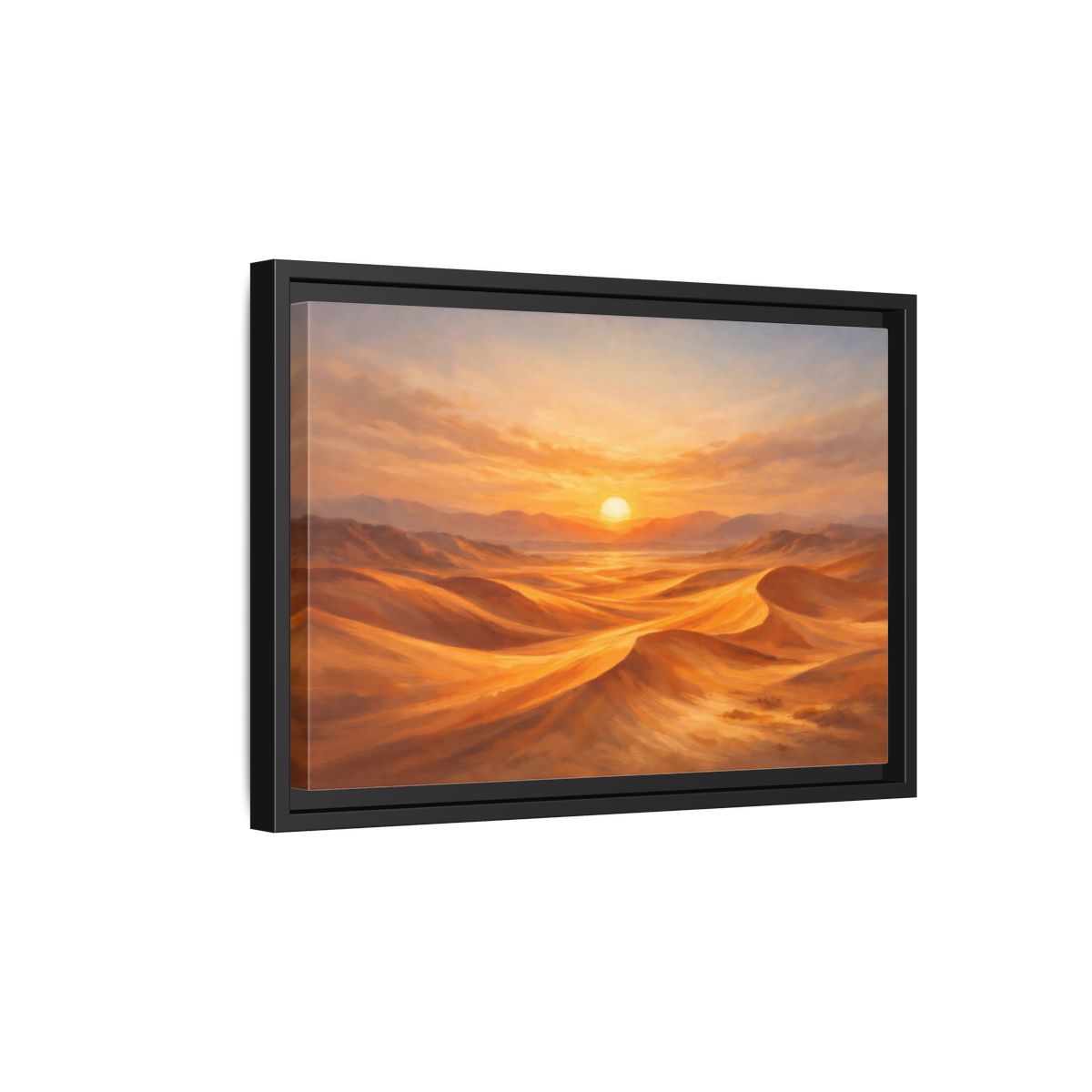 Side Mockup 6. Nature Desert Landscape Golden Desert shown as stretched canvas wall art