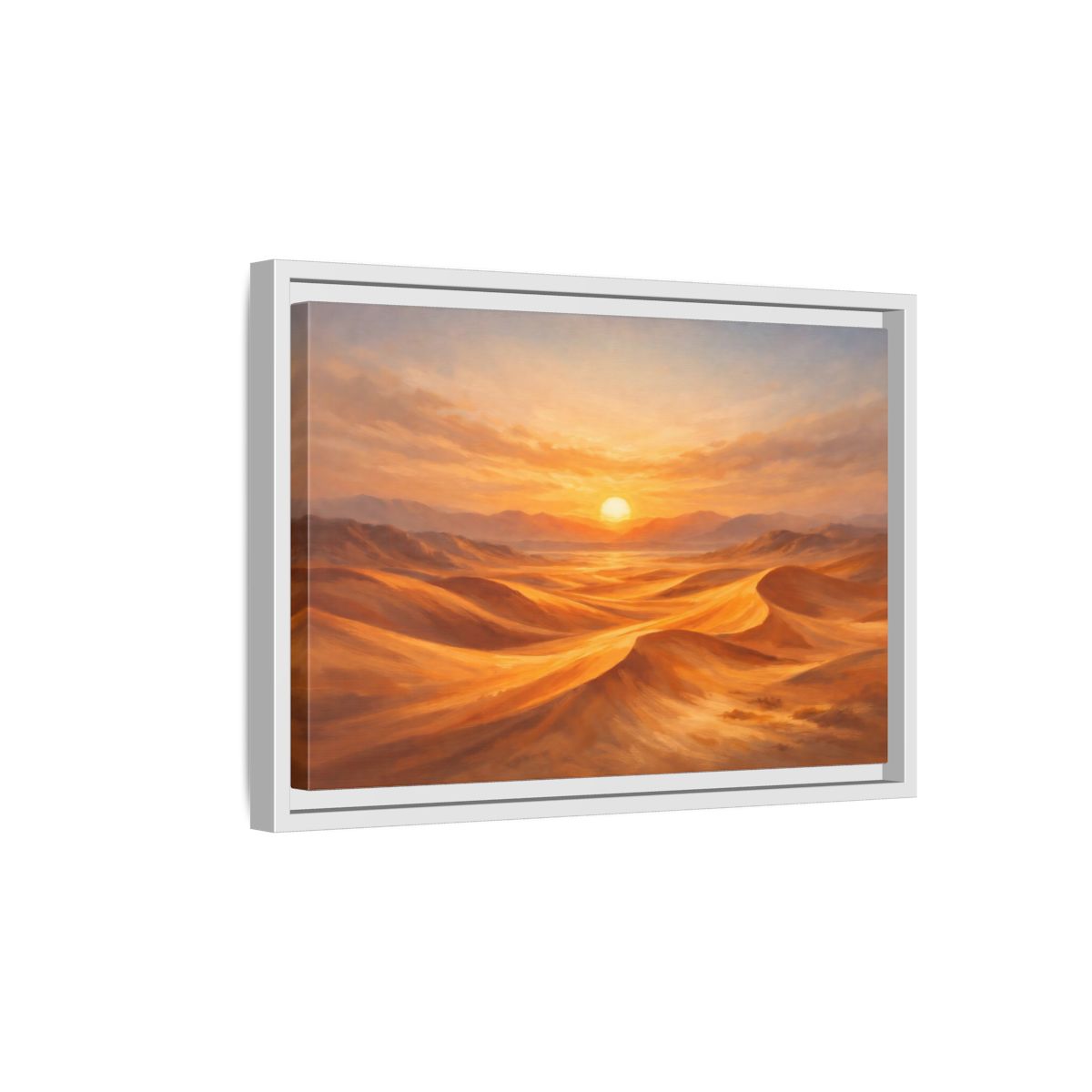 Side Mockup 4. Nature Desert Landscape Golden Desert shown as stretched canvas wall art