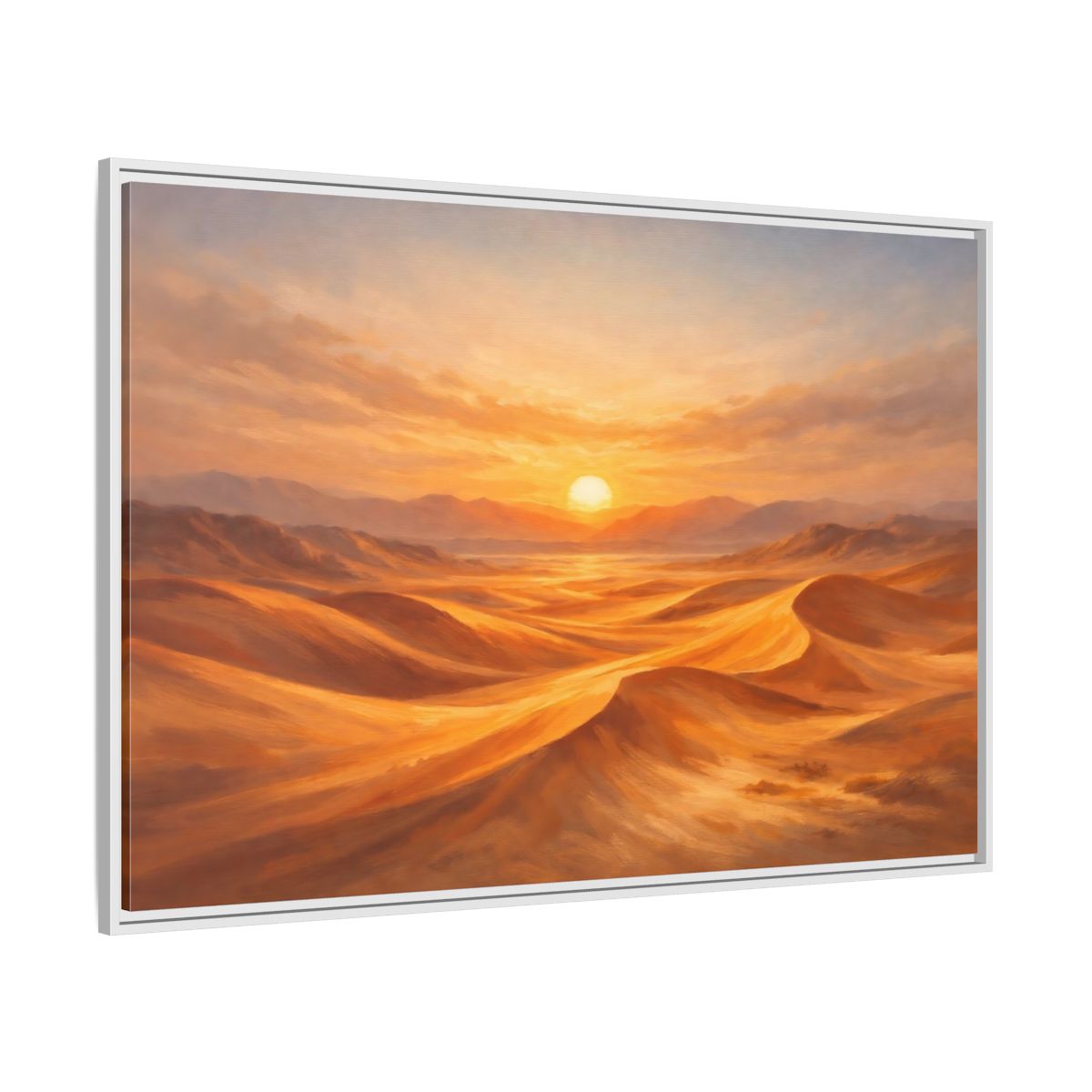 Side Mockup 7. Nature Desert Landscape Golden Desert shown as stretched canvas wall art