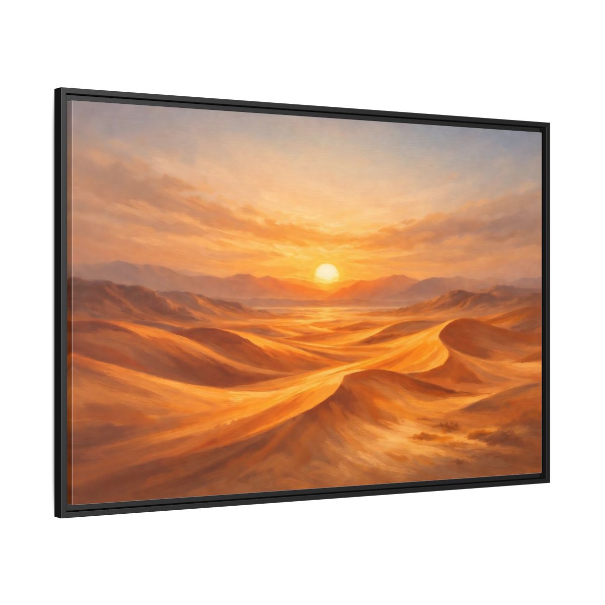 Side Mockup 12. Nature Desert Landscape Golden Desert shown as stretched canvas wall art