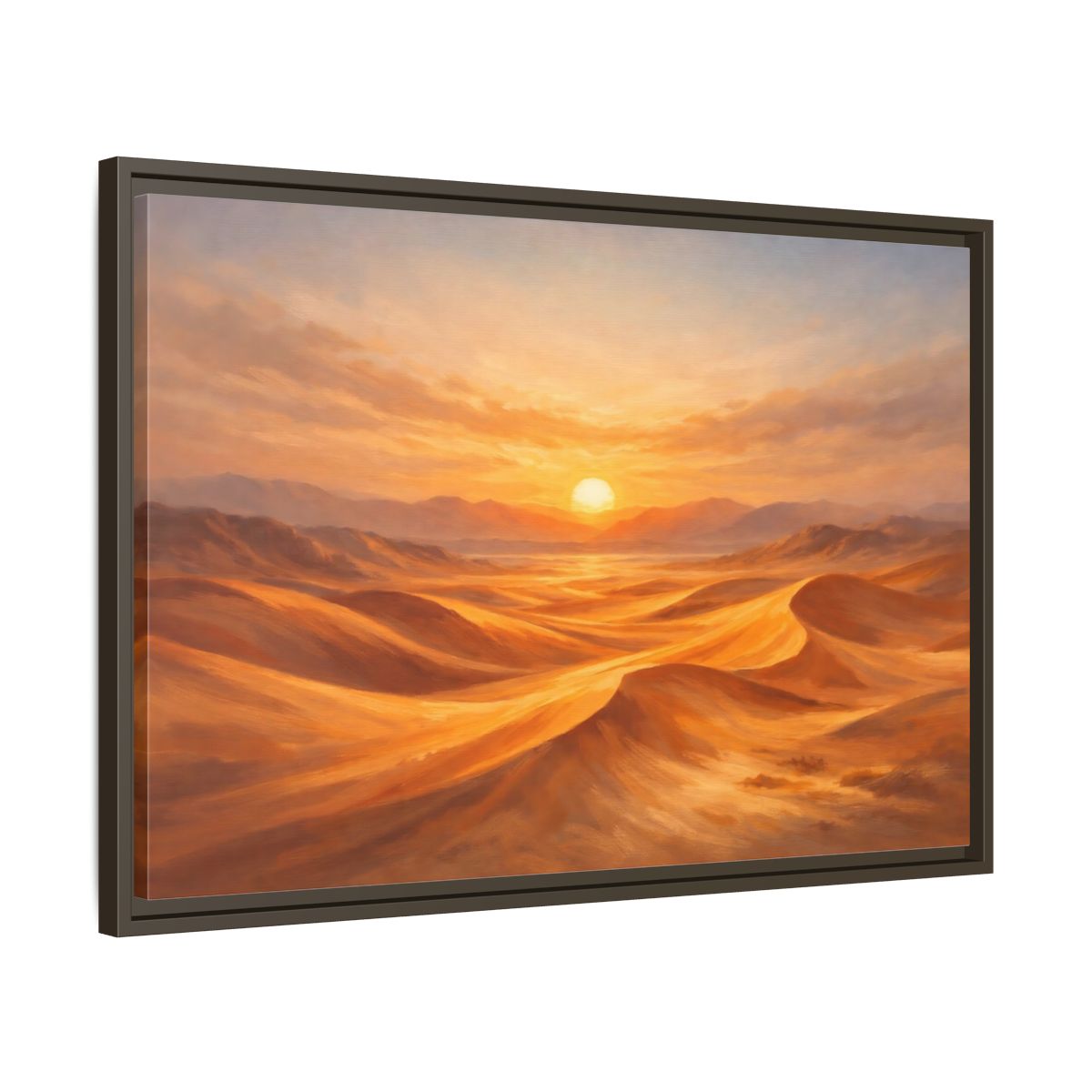 Side Mockup 11. Nature Desert Landscape Golden Desert shown as stretched canvas wall art