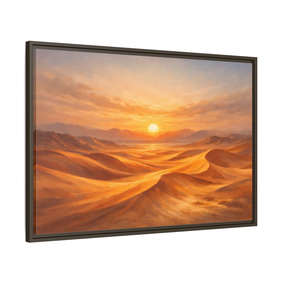 Side Mockup 9. Nature Desert Landscape Golden Desert shown as stretched canvas wall art