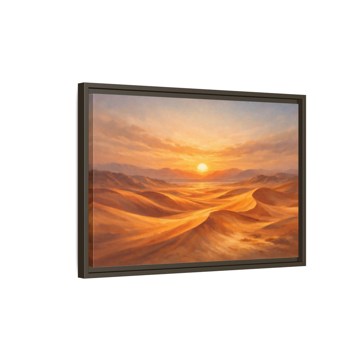 Side Mockup 2. Nature Desert Landscape Golden Desert shown as stretched canvas wall art