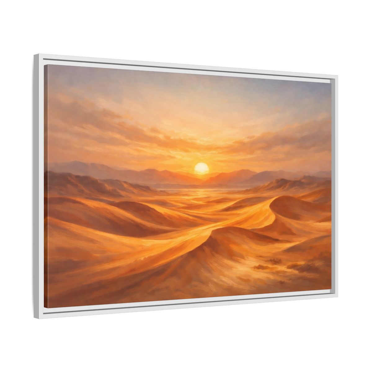 Side Mockup 8. Nature Desert Landscape Golden Desert shown as stretched canvas wall art