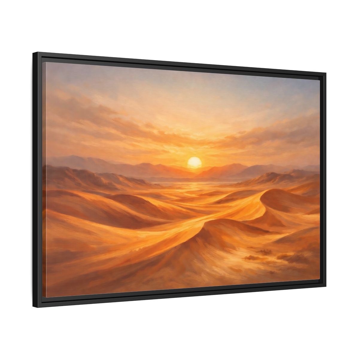 Side Mockup 13. Nature Desert Landscape Golden Desert shown as stretched canvas wall art