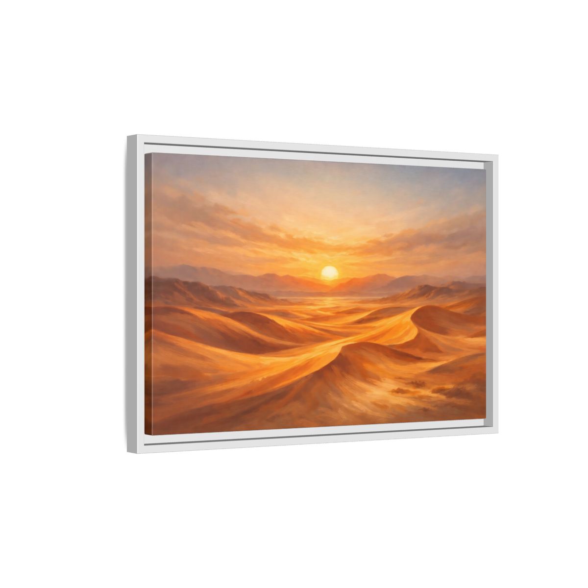 Side Mockup 1. Nature Desert Landscape Golden Desert shown as stretched canvas wall art
