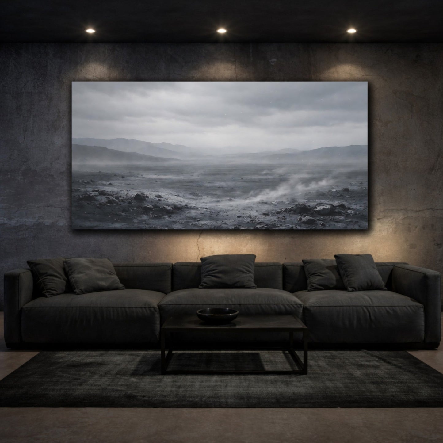 Nature Desert Landscape Monochrome - Canvas Wall Art Print - YesArtYes