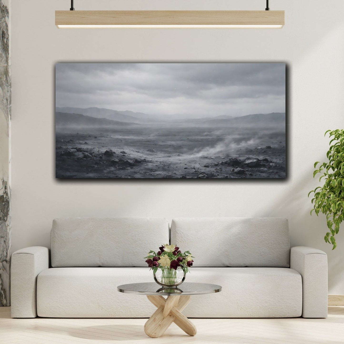Nature Desert Landscape Monochrome - Canvas Wall Art Print - YesArtYes