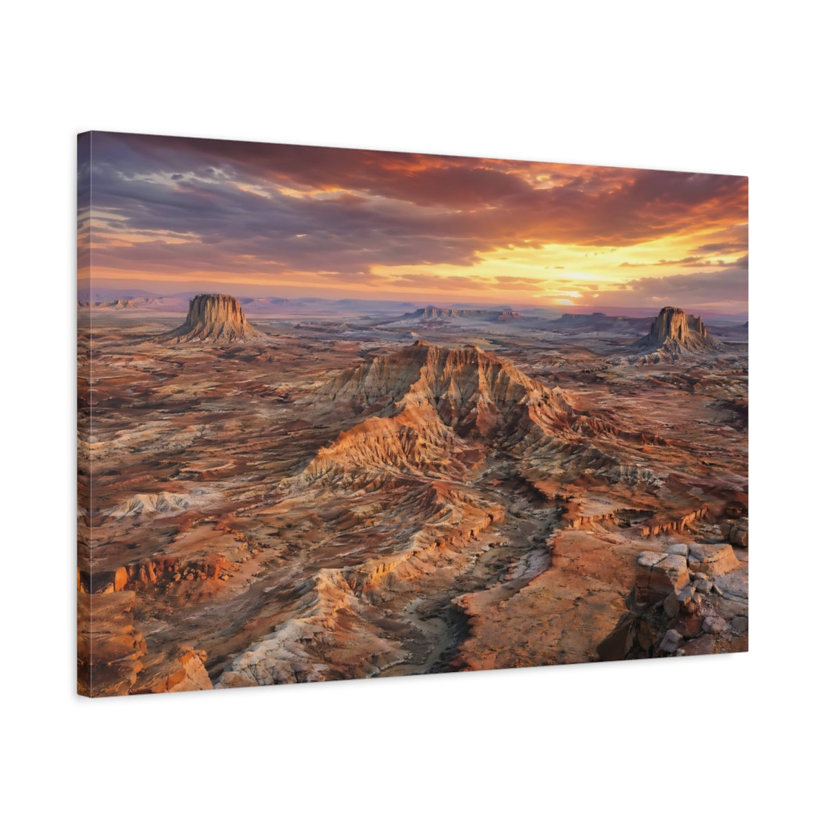 Side Mockup 2. Nature Desert Landscape Orange Landscape shown as stretched canvas wall art