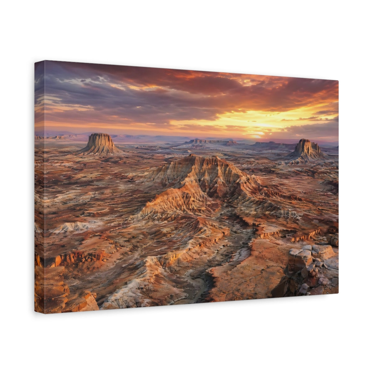 Side Mockup 4. Nature Desert Landscape Orange Landscape shown as stretched canvas wall art