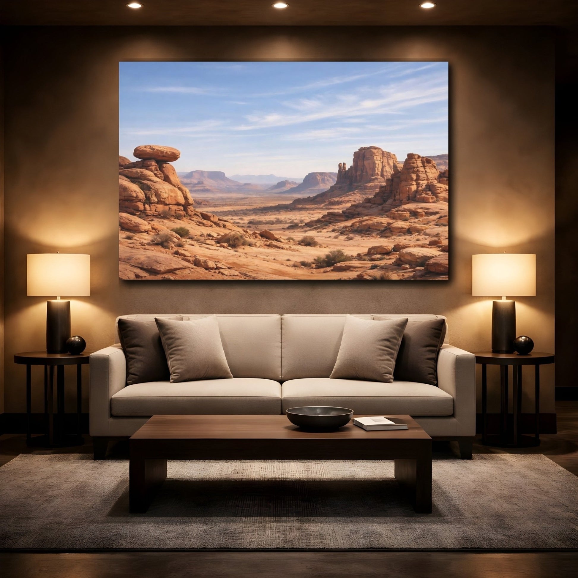 Nature Desert Landscape Orange - Canvas Wall Art Print - YesArtYes