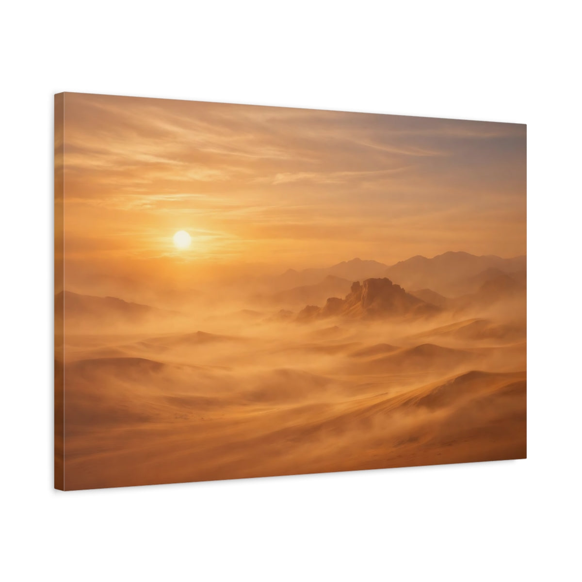 Side Mockup 2. Nature Desert Landscape Orange Desert shown as stretched canvas wall art
