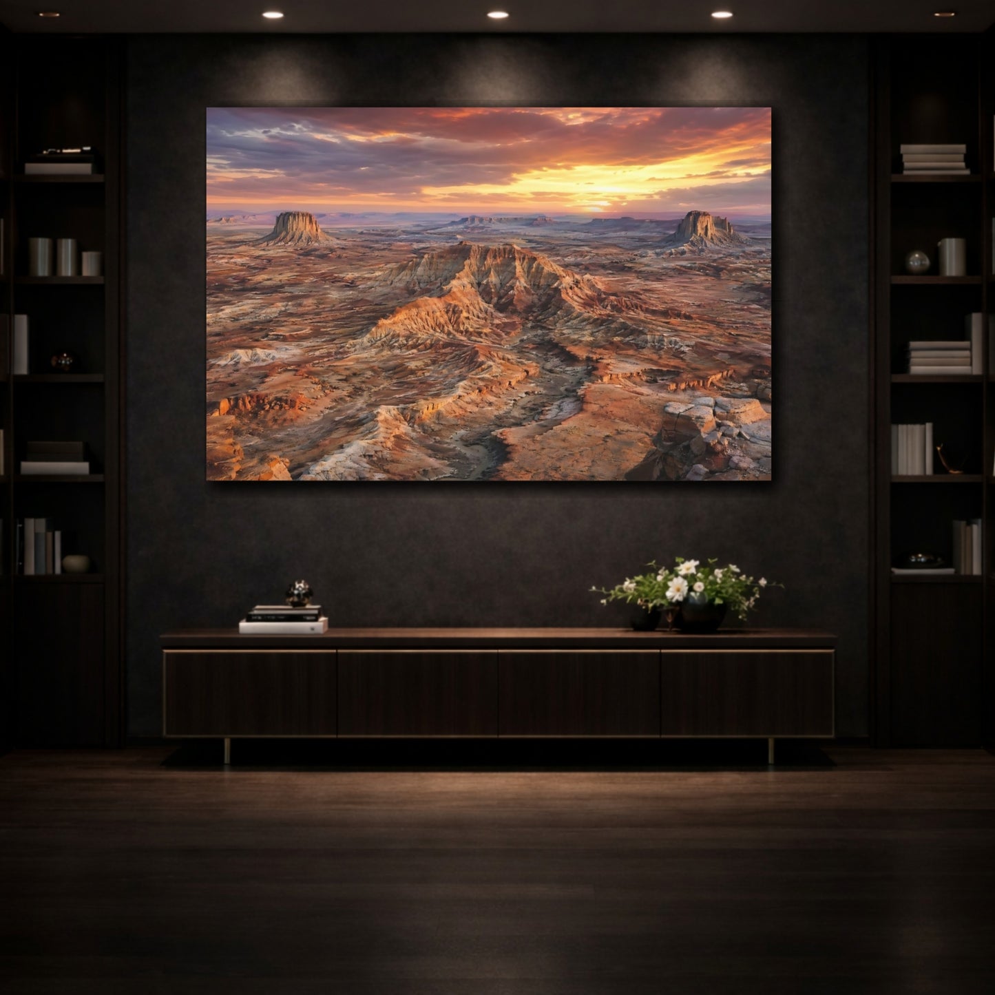 Mockup 3. Nature Desert Landscape Orange Landscape shown as stretched canvas wall art