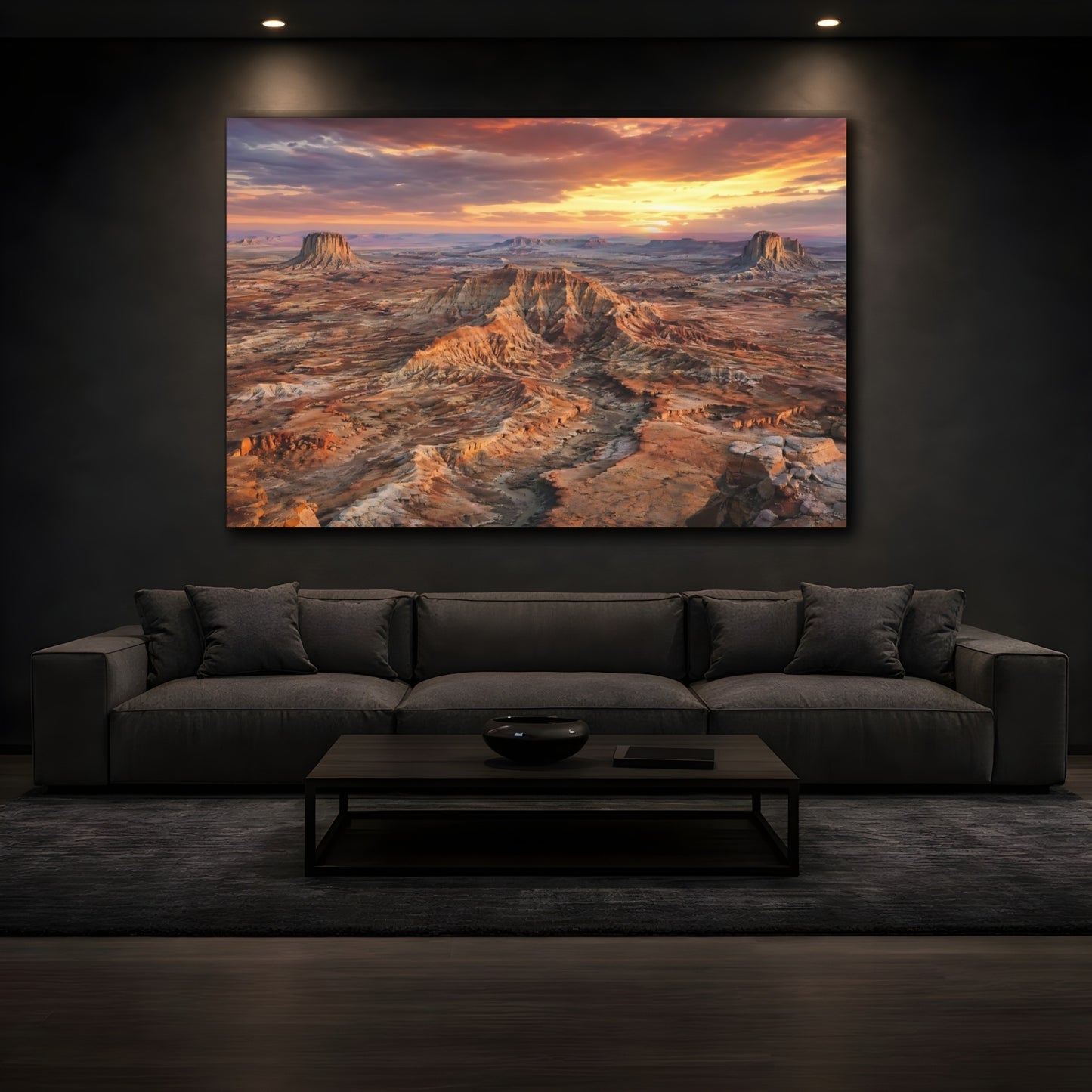 Mockup 4. Nature Desert Landscape Orange Landscape shown as stretched canvas wall art