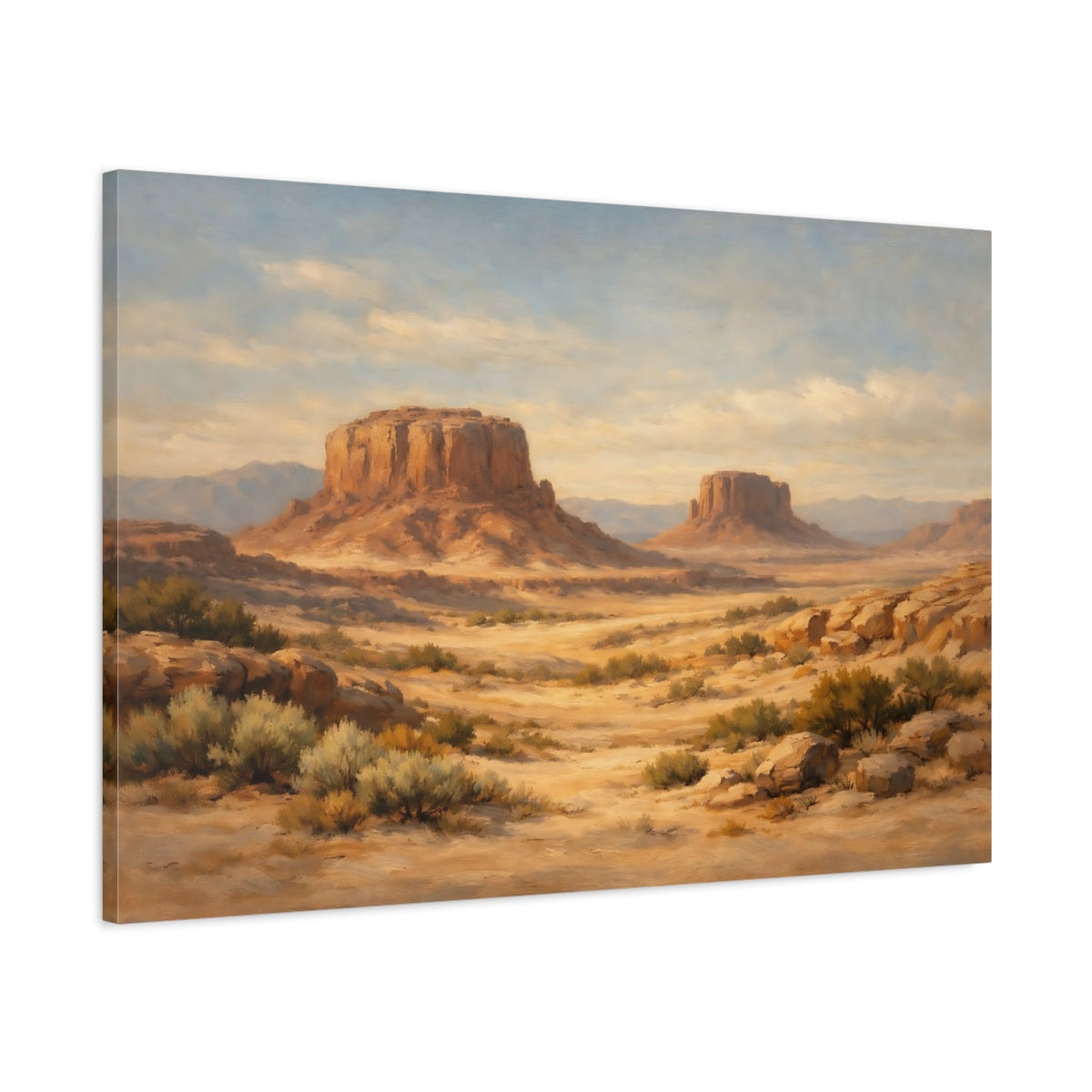 Side Mockup 1. Nature Desert Landscape Southwest Desert shown as stretched canvas wall art