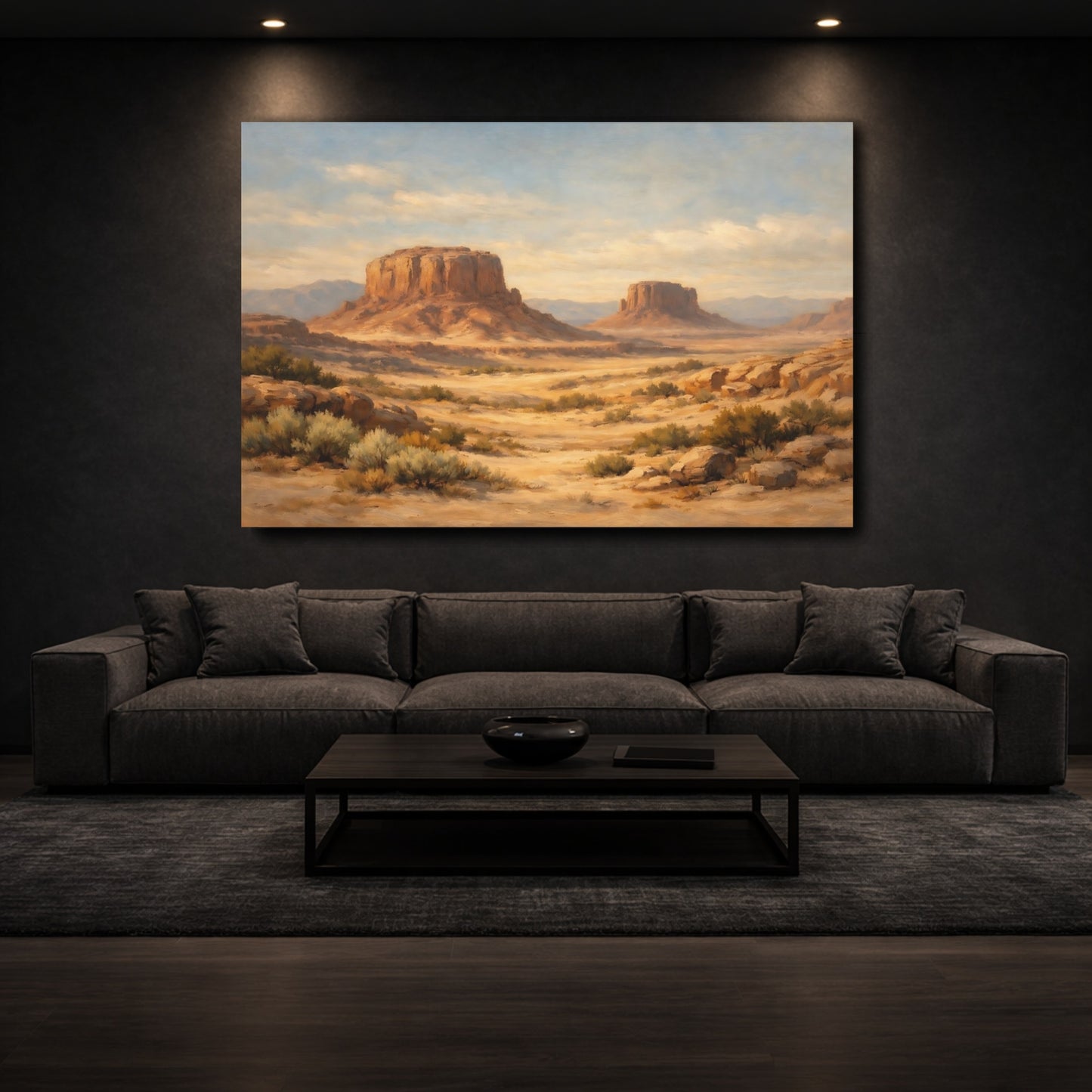 Mockup 2. Nature Desert Landscape Southwest Desert shown as stretched canvas wall art