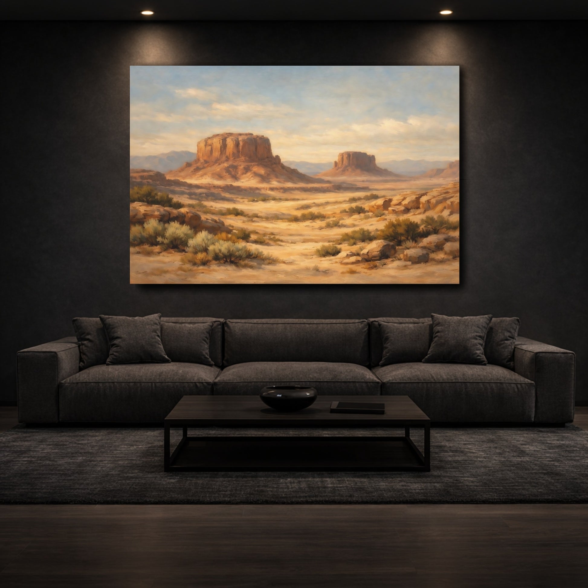 Mockup 2. Nature Desert Landscape Southwest Desert shown as stretched canvas wall art