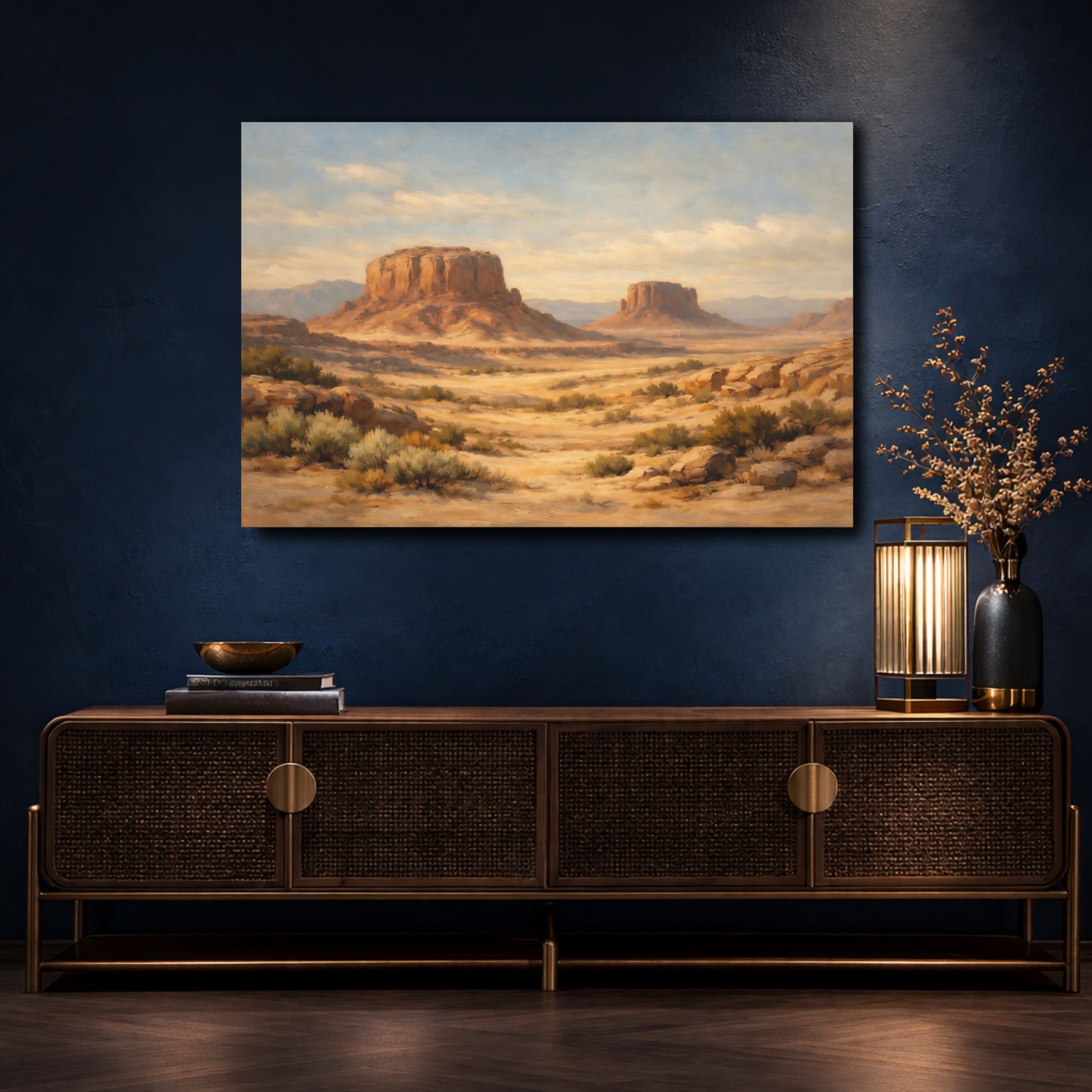 Mockup 4. Nature Desert Landscape Southwest Desert shown as stretched canvas wall art