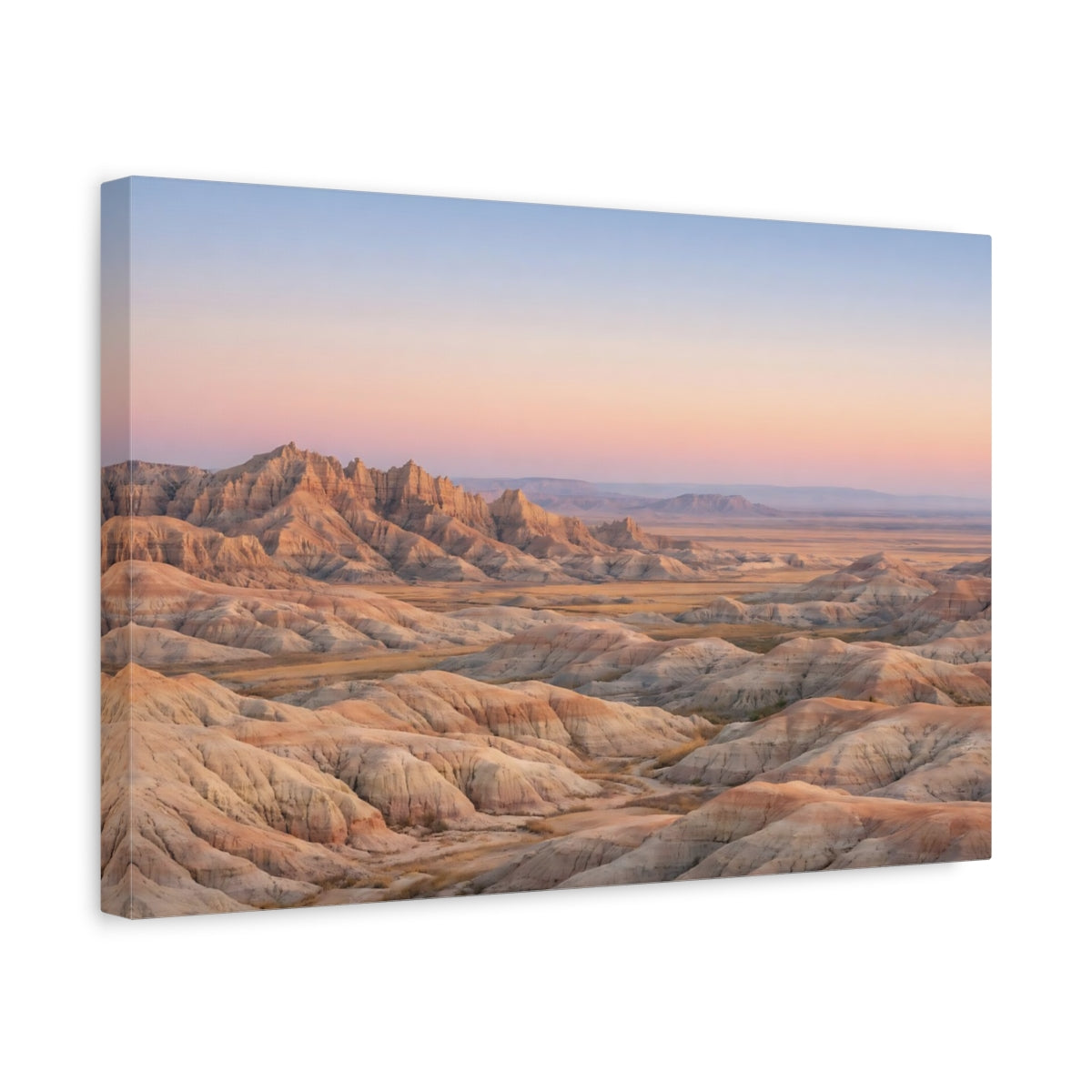 Side Mockup 4. Nature Desert Landscape Desert Landscape Sunset shown as stretched canvas wall art