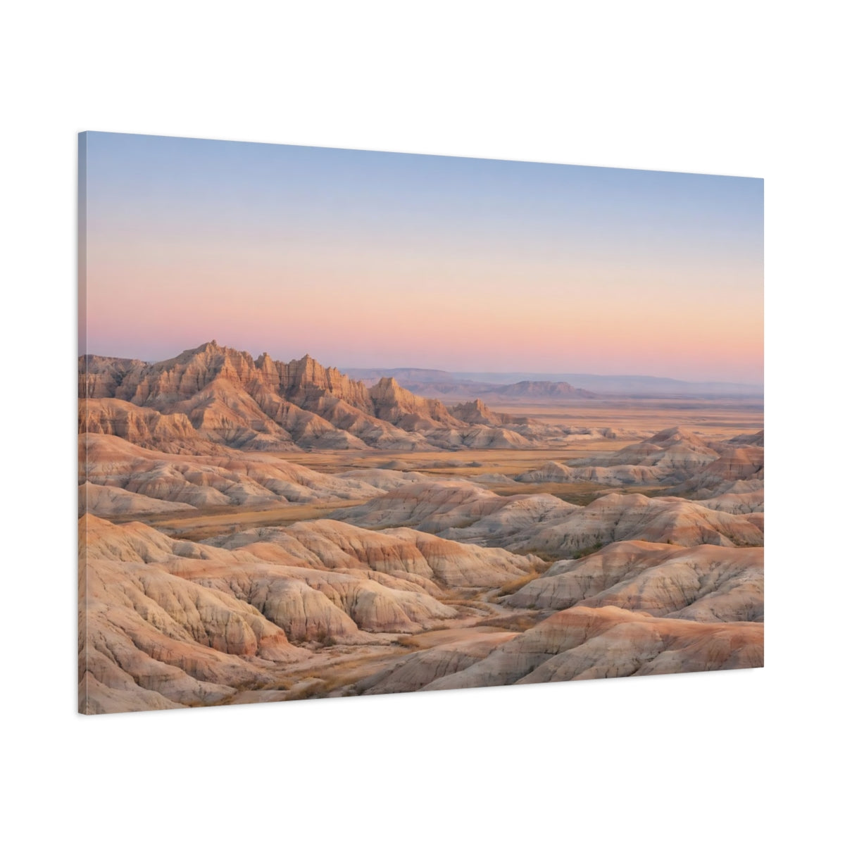 Side Mockup 1. Nature Desert Landscape Desert Landscape Sunset shown as stretched canvas wall art