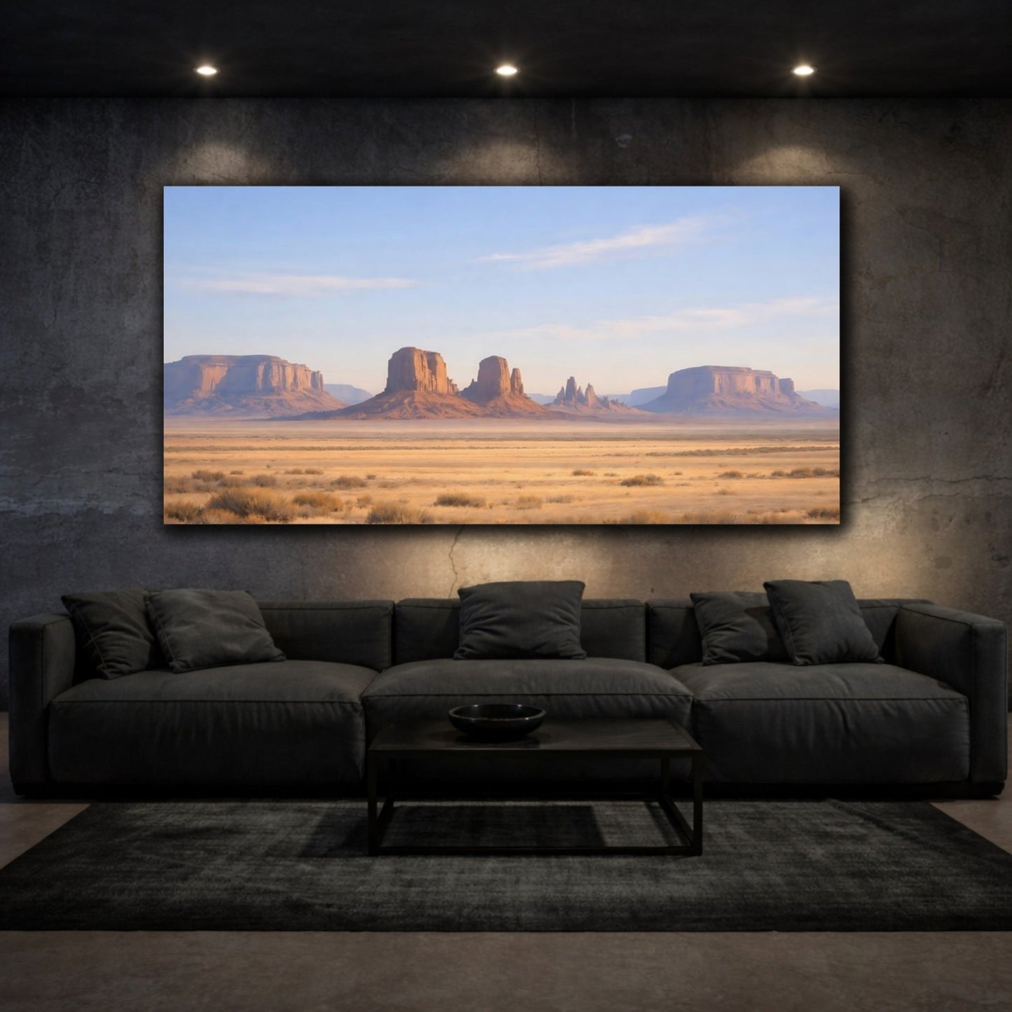 Nature Desert Landscape Tan Blue - Canvas Wall Art Print - YesArtYes