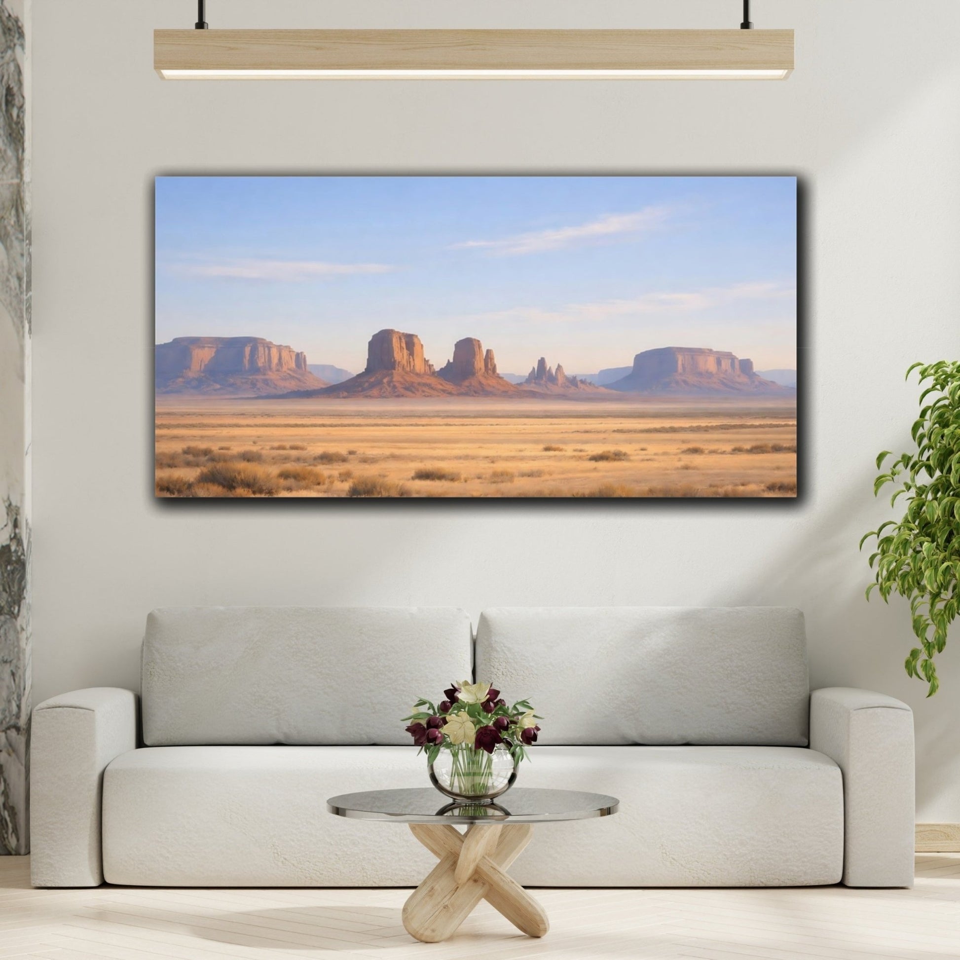 Nature Desert Landscape Tan Blue - Canvas Wall Art Print - YesArtYes