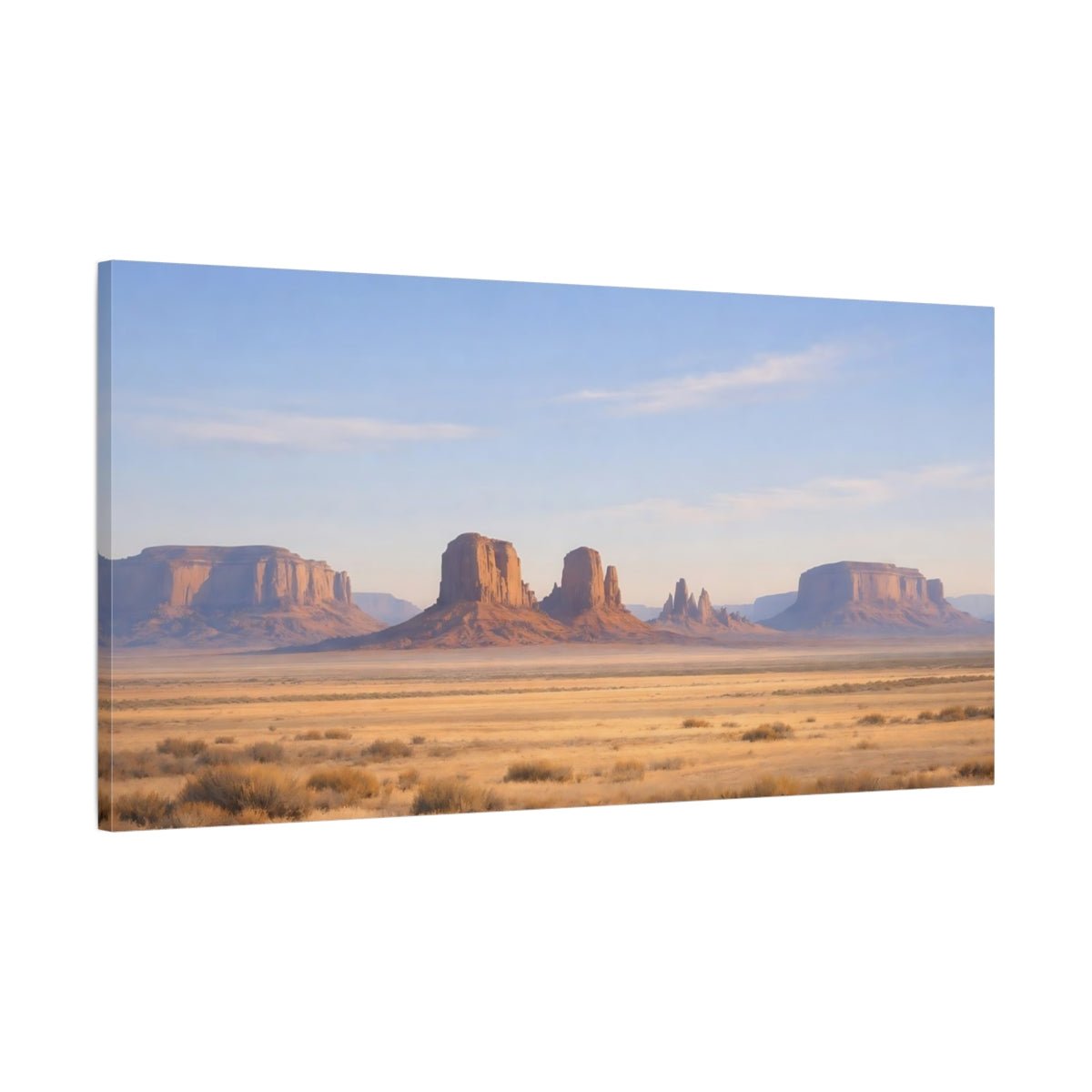Nature Desert Landscape Tan Blue - Canvas Wall Art Print - YesArtYes