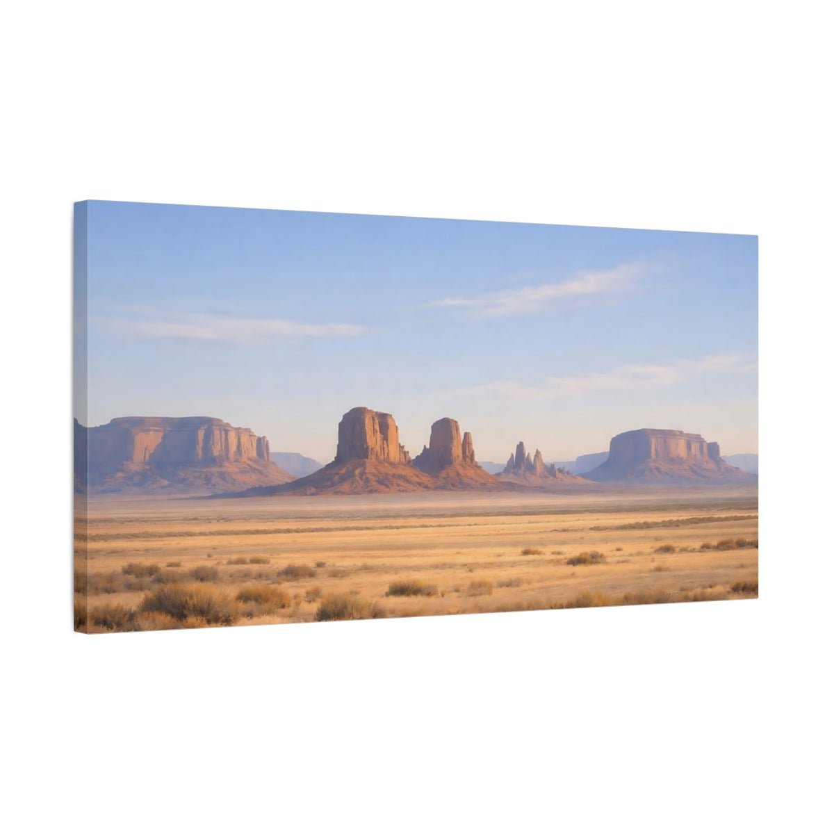 Nature Desert Landscape Tan Blue - Canvas Wall Art Print - YesArtYes