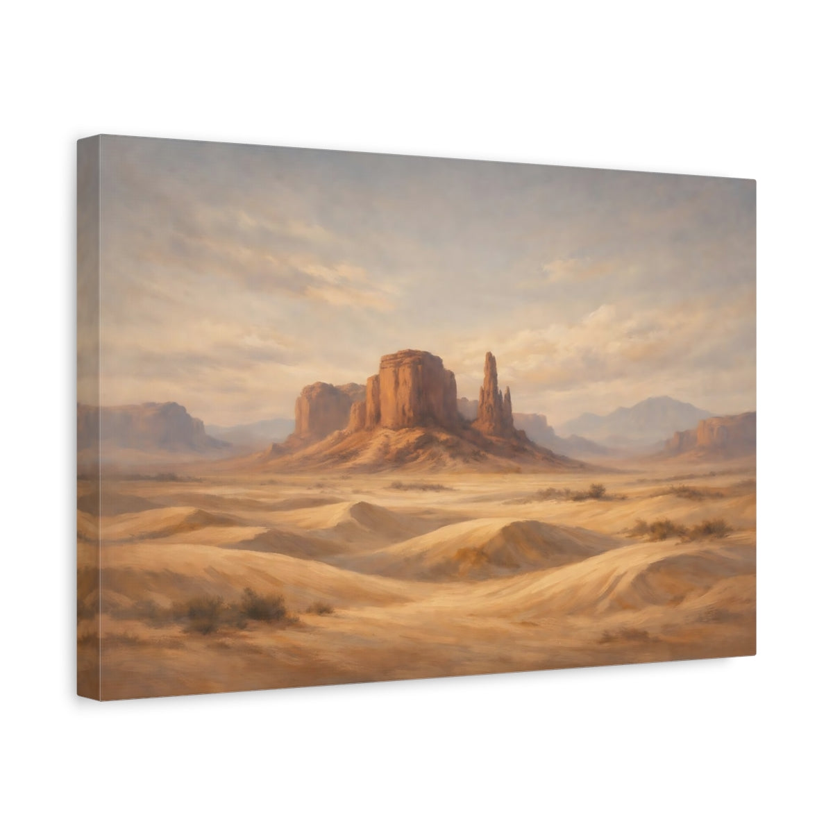 Side Mockup 4. Nature Desert Landscape Warm Desert Landscape shown as stretched canvas wall art