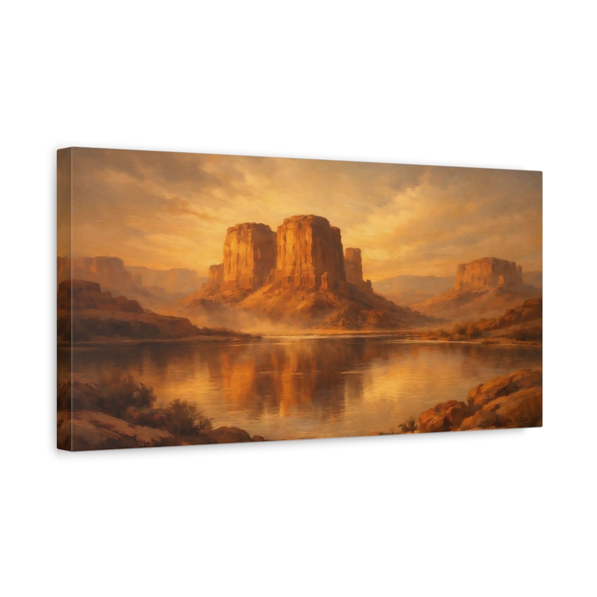 Side Mockup 3. Nature Desert Landscape Warm Desert Landscape shown as stretched canvas wall art