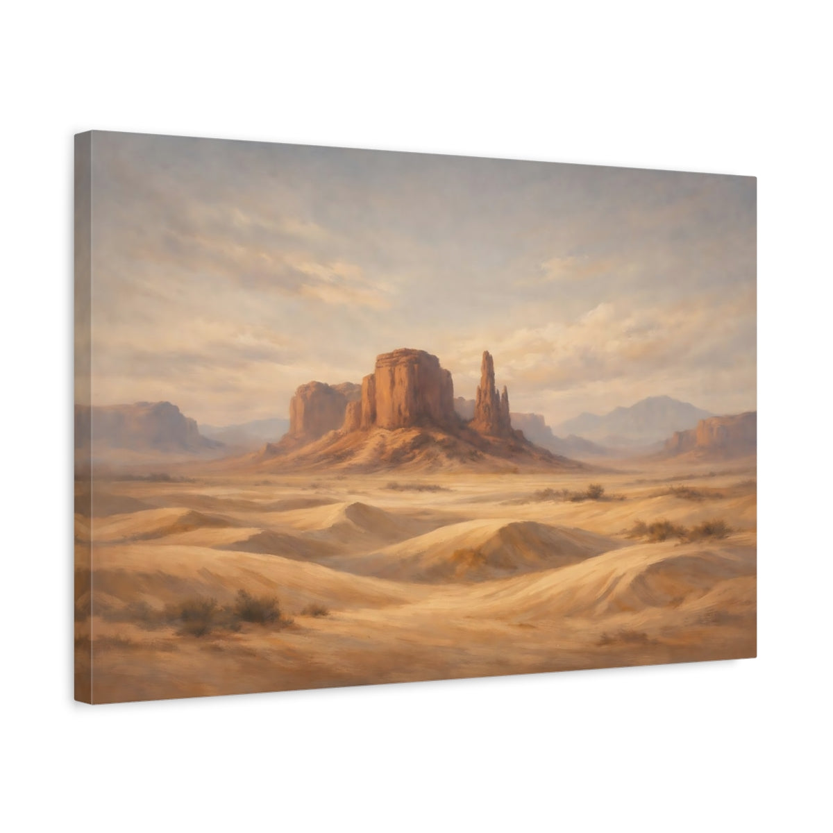 Side Mockup 3. Nature Desert Landscape Warm Desert Landscape shown as stretched canvas wall art