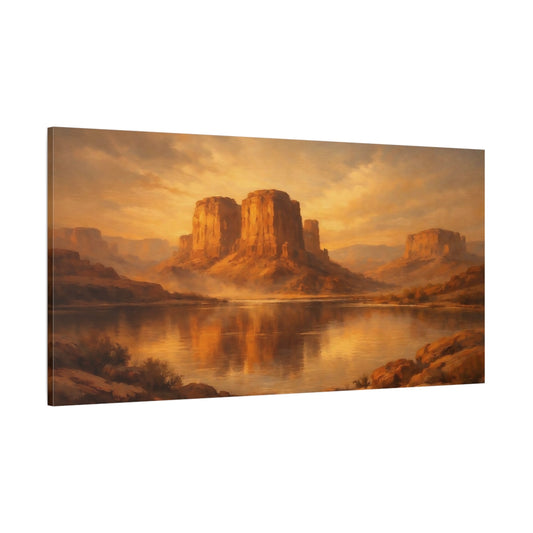 Main Mockup. Nature Desert Landscape Warm Desert Landscape shown as stretched canvas wall art