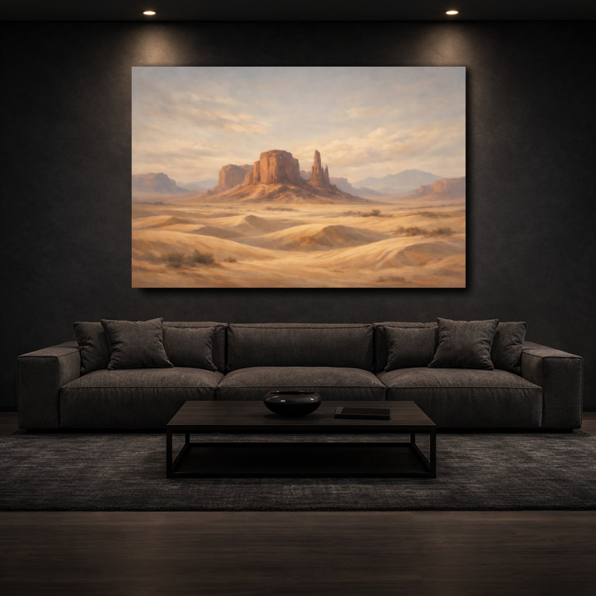 Mockup 2. Nature Desert Landscape Warm Desert Landscape shown as stretched canvas wall art