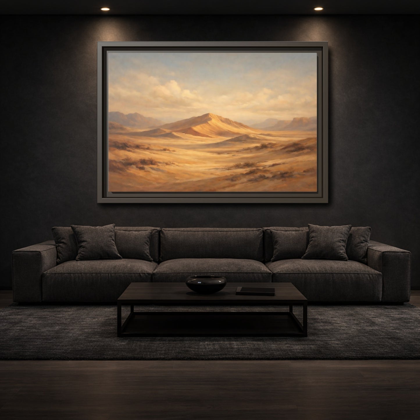 Mockup 2. Nature Desert Landscape Warm Desert Landscape shown as stretched canvas wall art