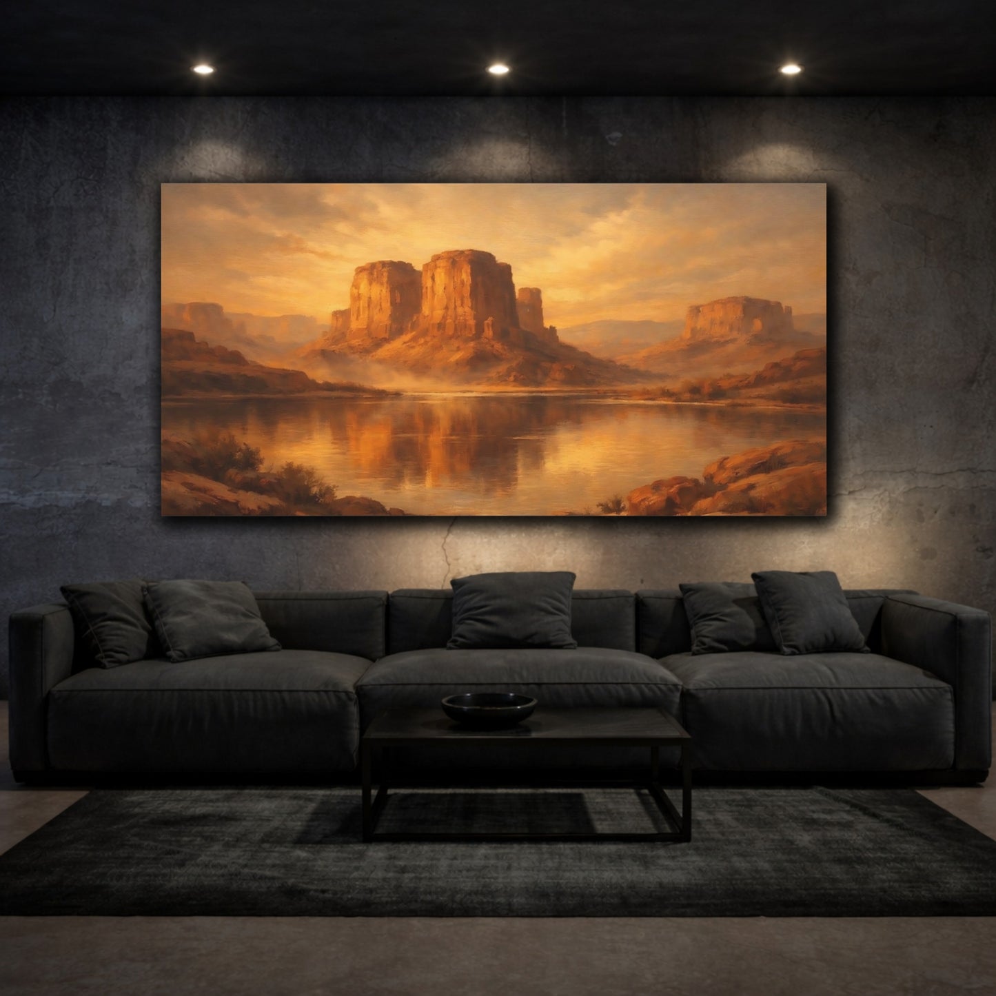 Mockup 2. Nature Desert Landscape Warm Desert Landscape shown as stretched canvas wall art