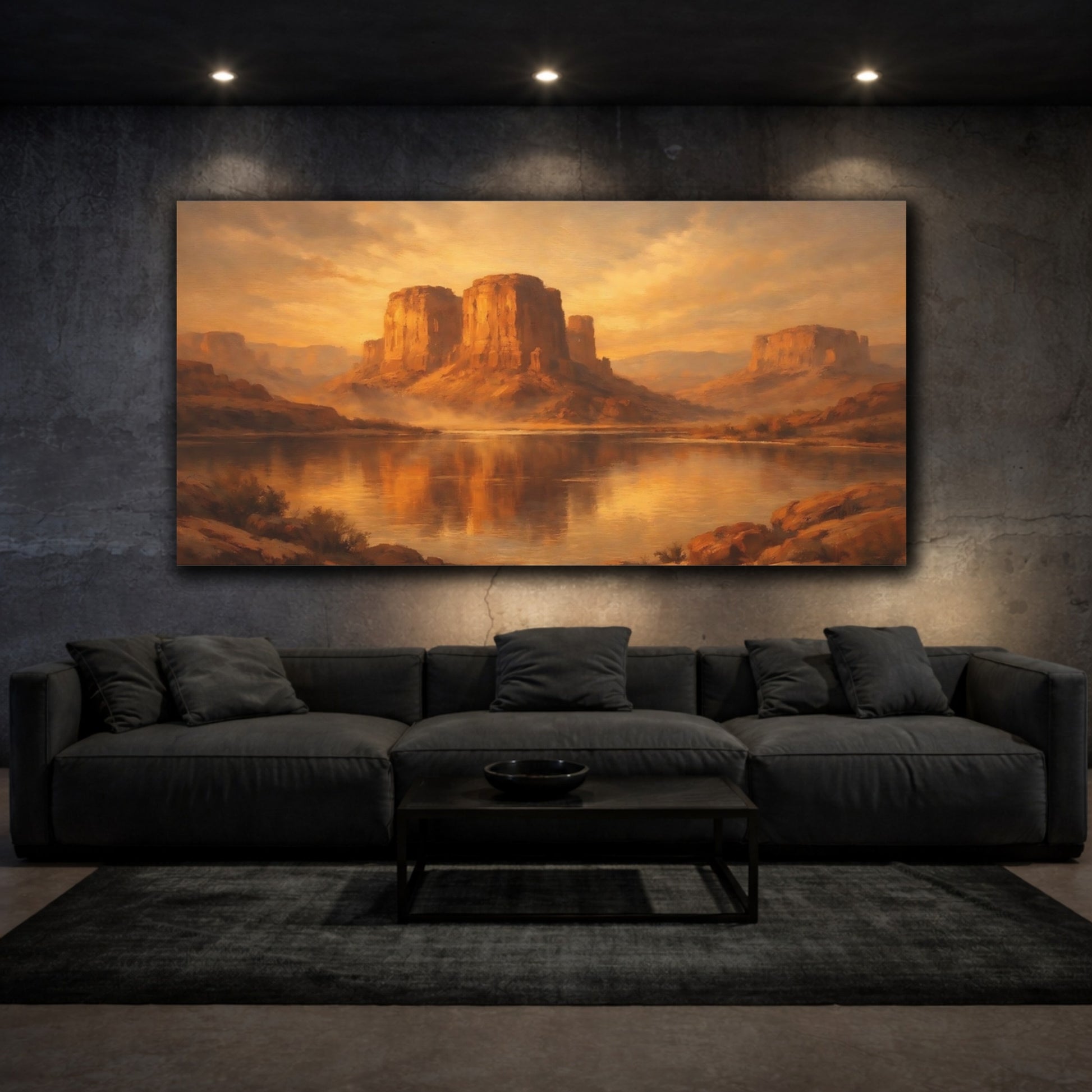 Mockup 2. Nature Desert Landscape Warm Desert Landscape shown as stretched canvas wall art