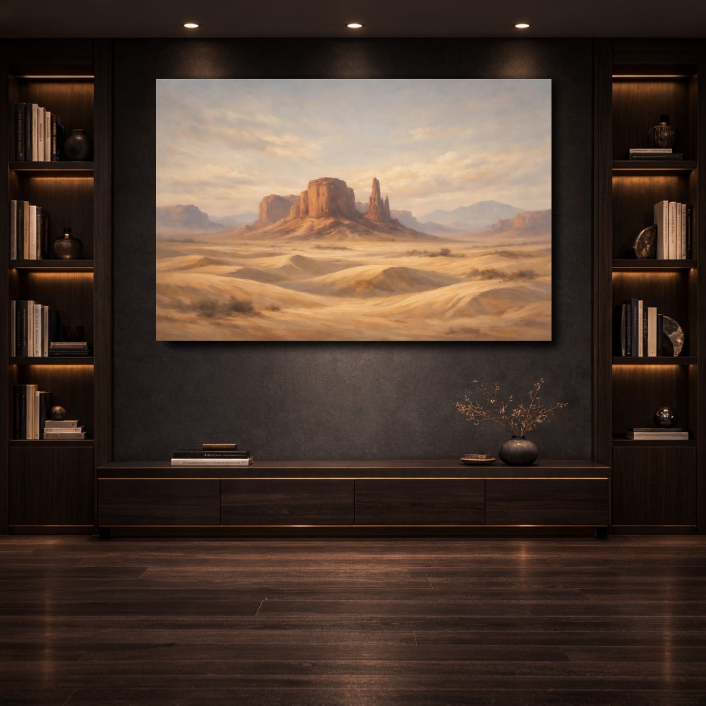 Mockup 3. Nature Desert Landscape Warm Desert Landscape shown as stretched canvas wall art